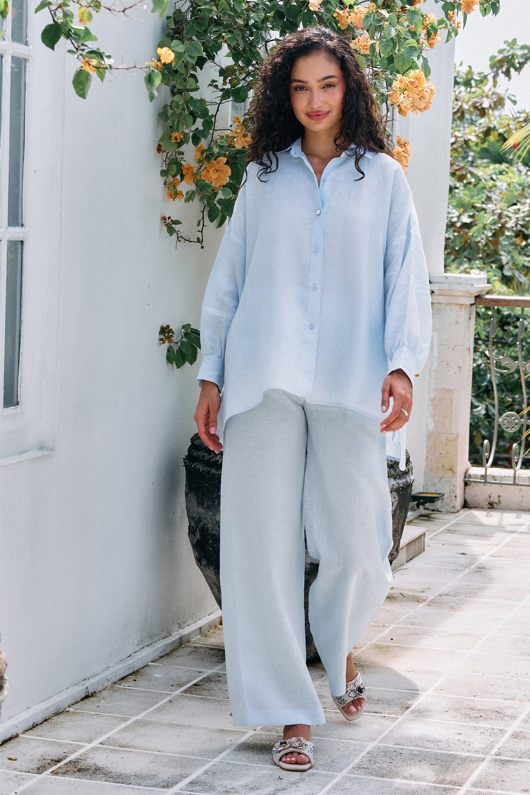 Breezy Day Shirt & Easy Living Pants (Spring Blue)