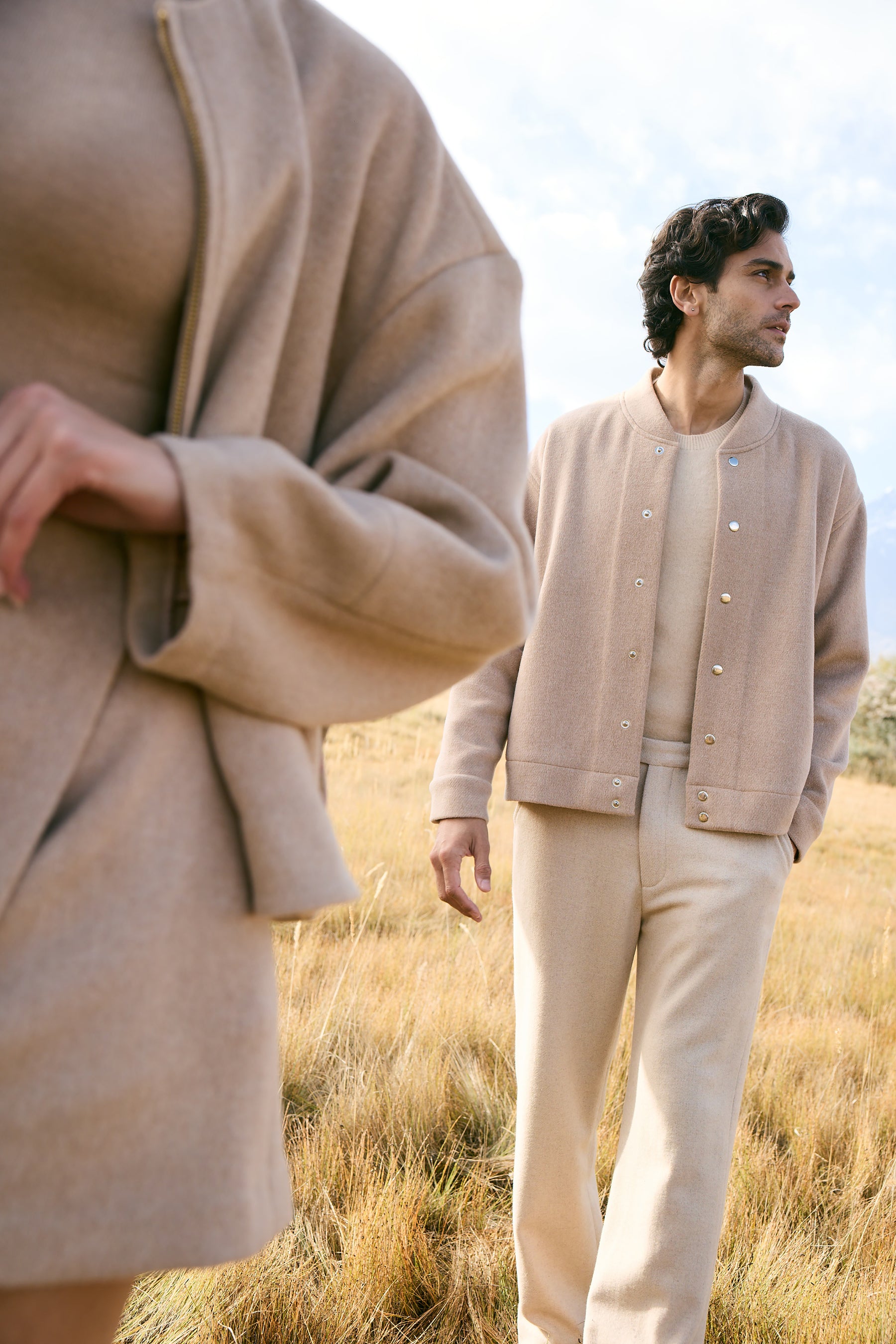 Merino Wool Blend New Trousers- MAN (Oatmeal)