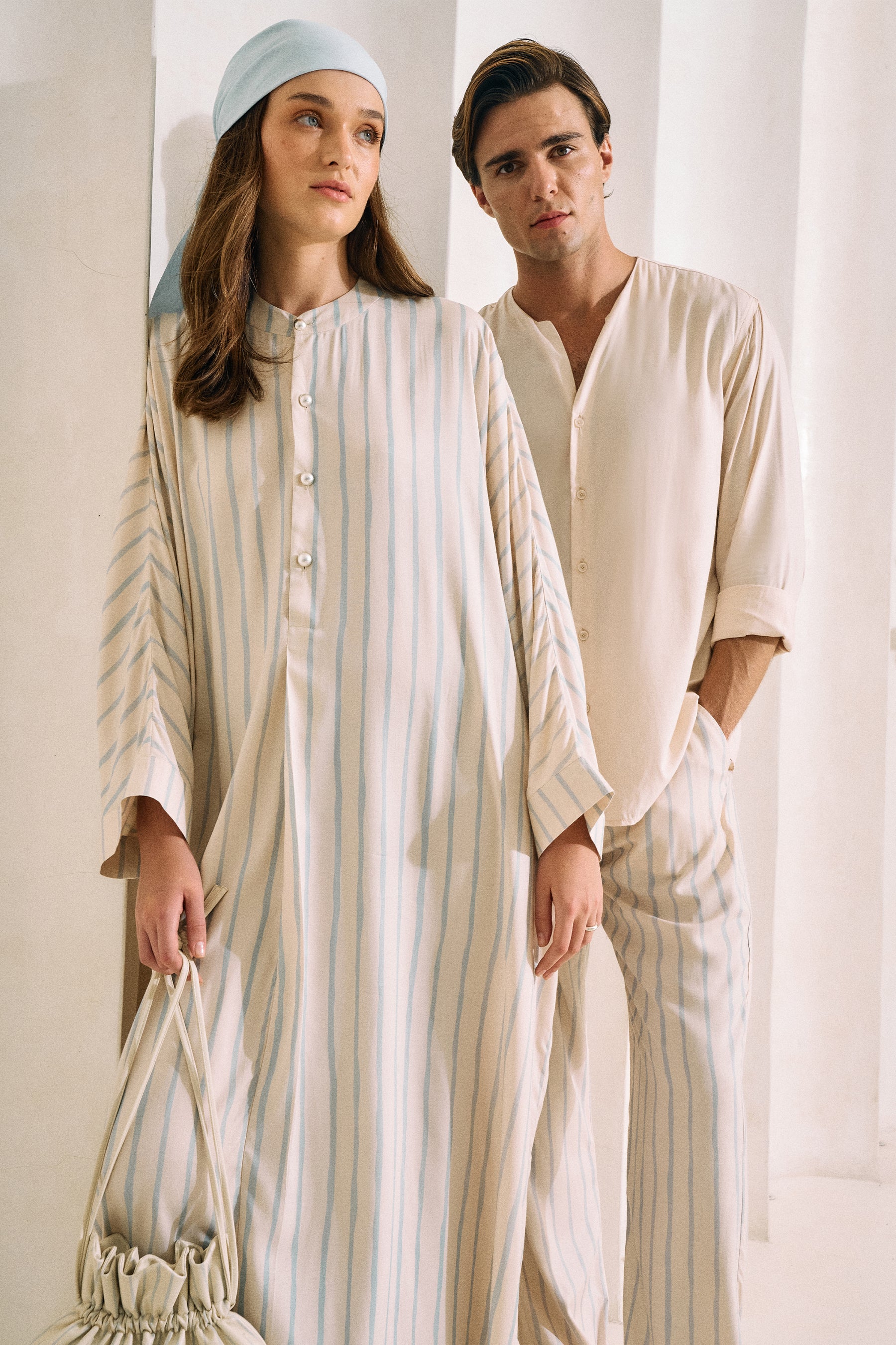 Oasis Print Pants- MAN (Spring Blue Stripe)
