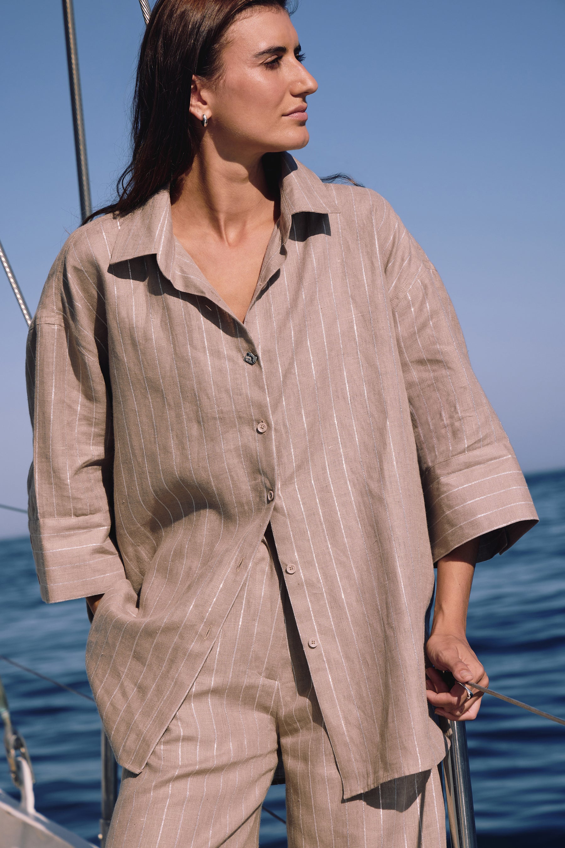 Clifton Shirt (Taupe - Silver)