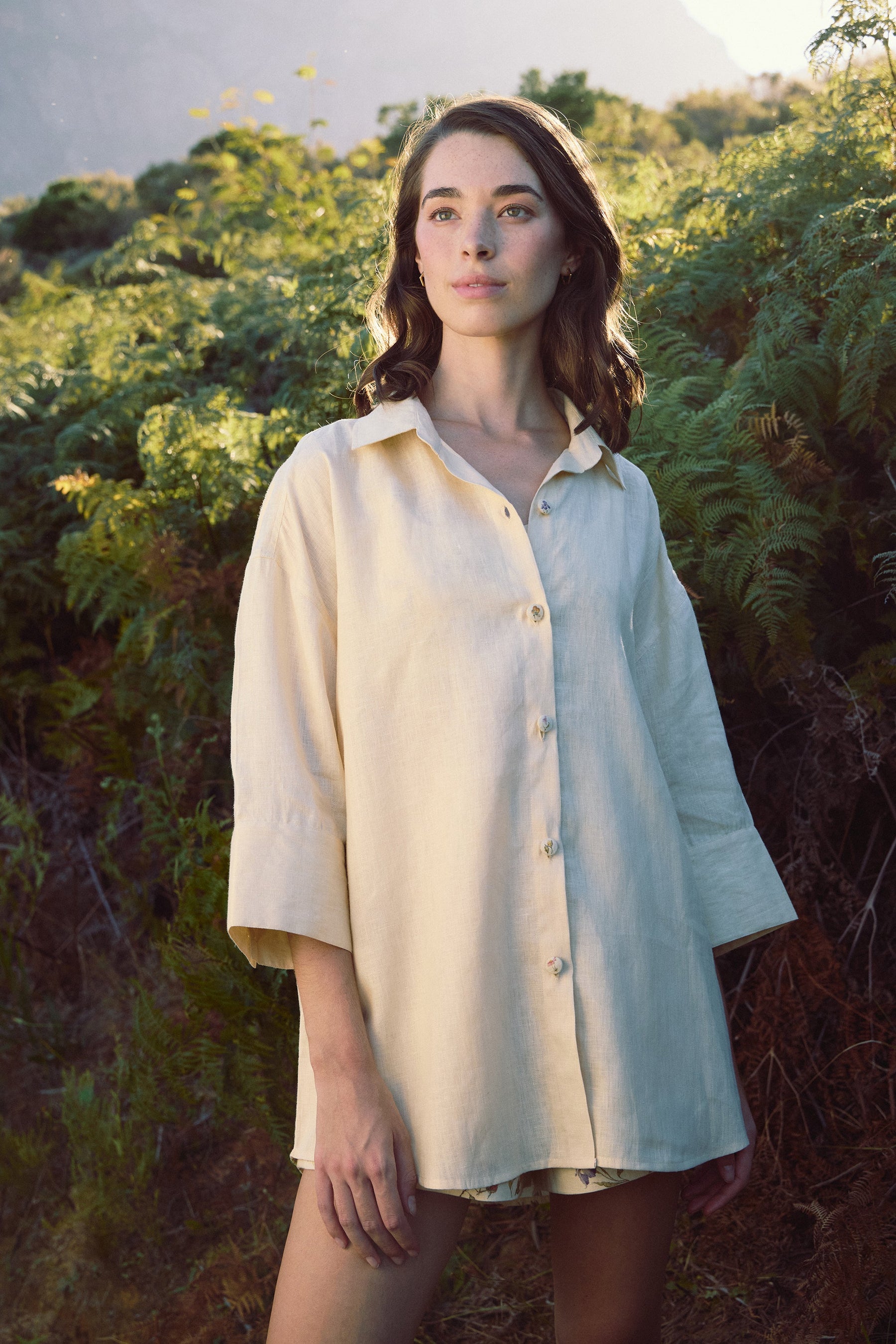 SAND Linen Savanna Shirt (Floral Vanilla) & SAND Savanna Shorts (Floral)