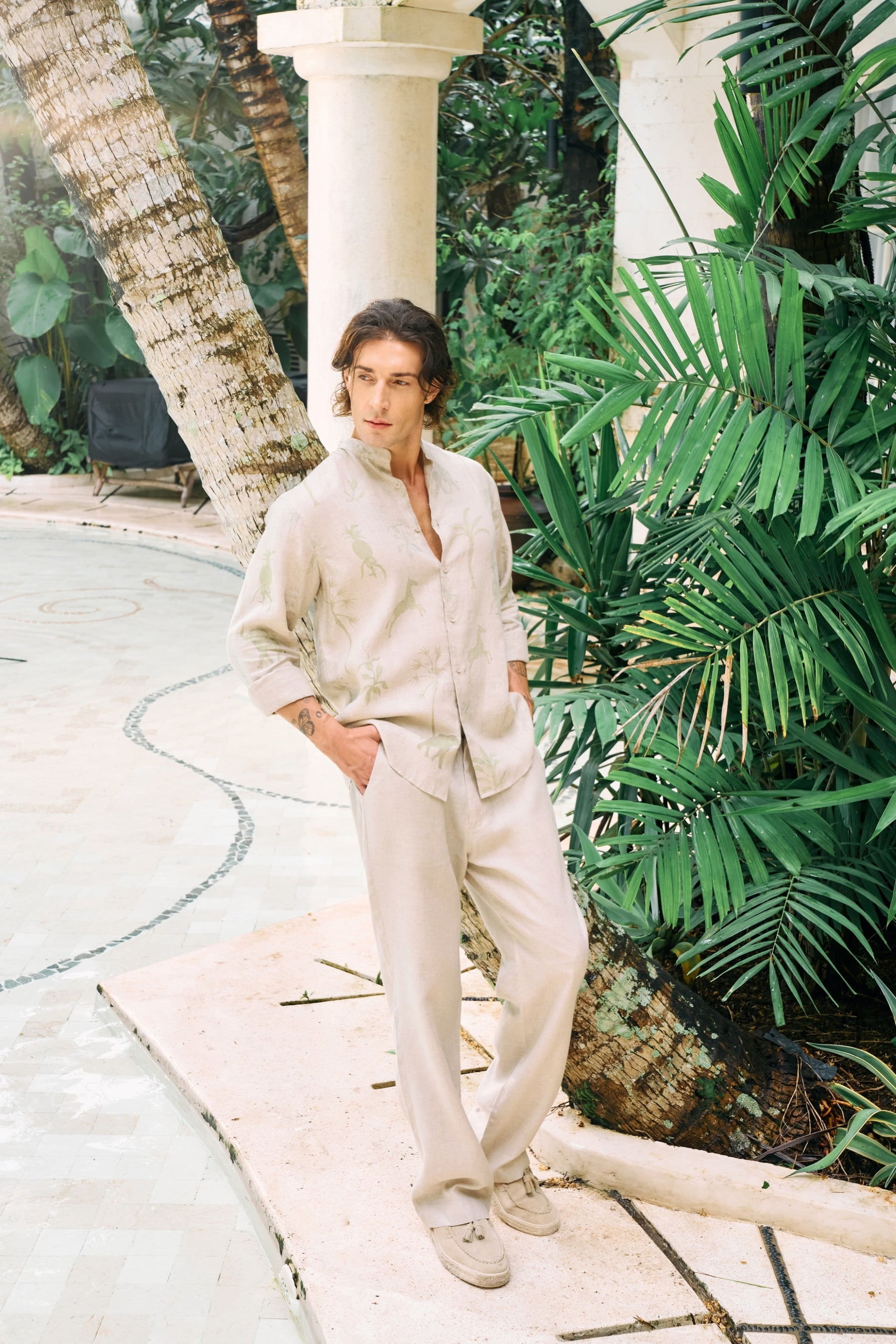 Horizon All Over Print (Natural & Sage) & Steady Form Pants- Man (Natural)