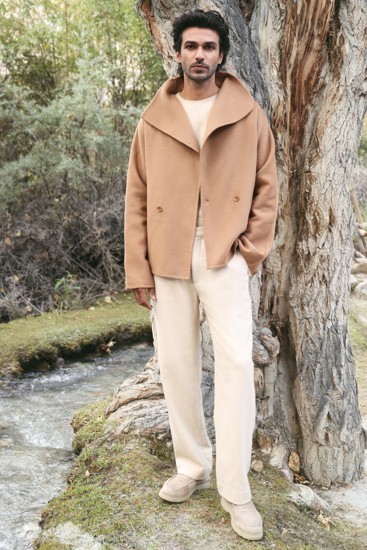 Outlands Print Fluid Jacket -MAN (Caramel)