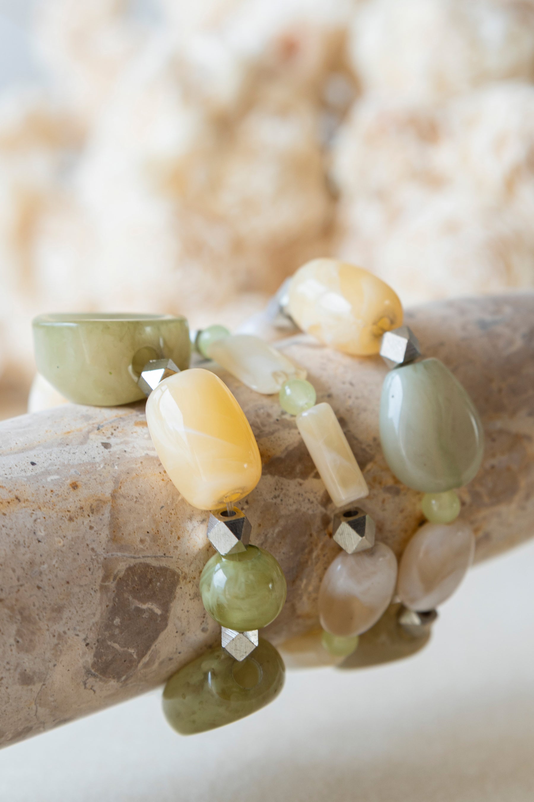 Sage Ivory Bracelet Stack
