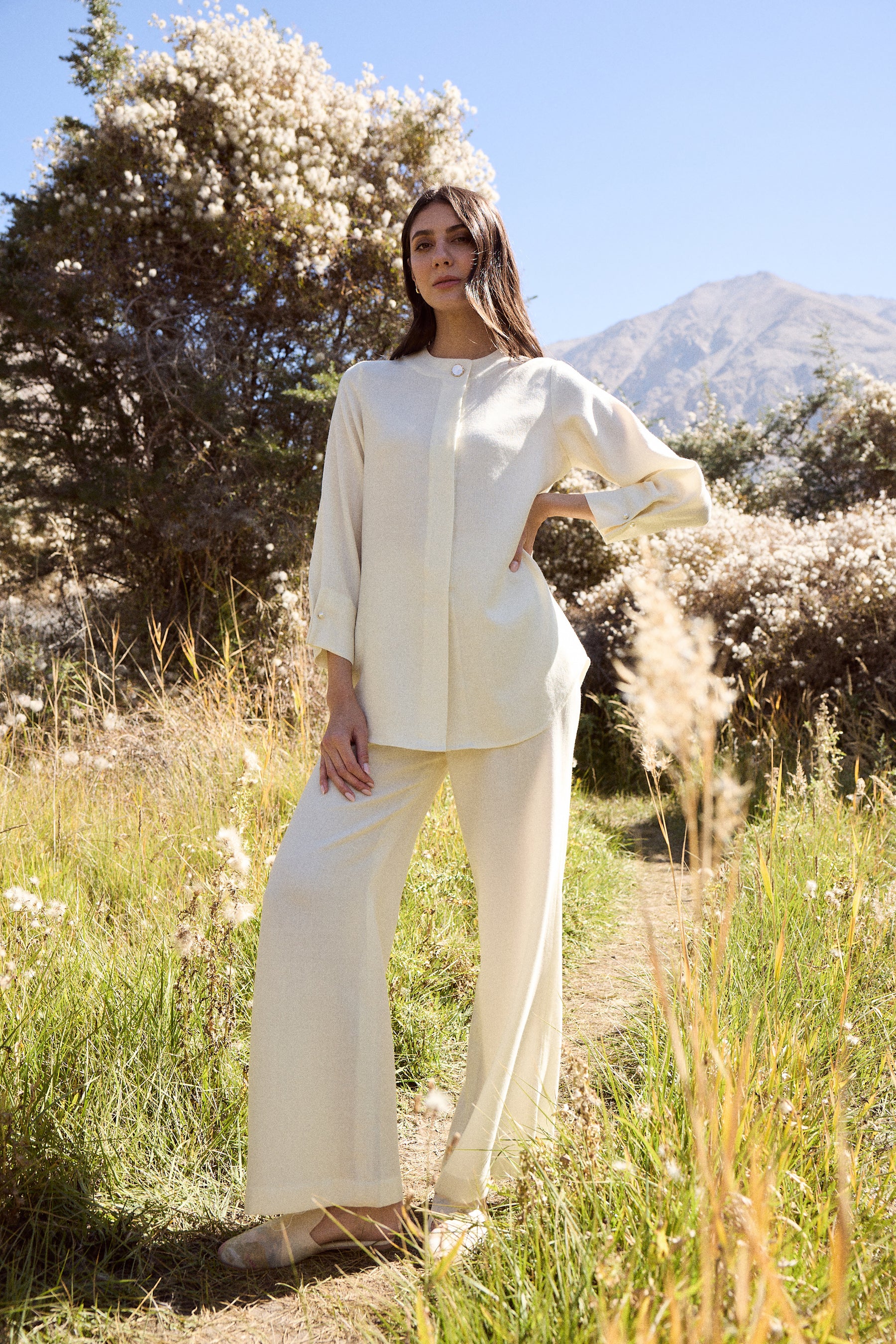 Laha Woollen Pants (Ivory)