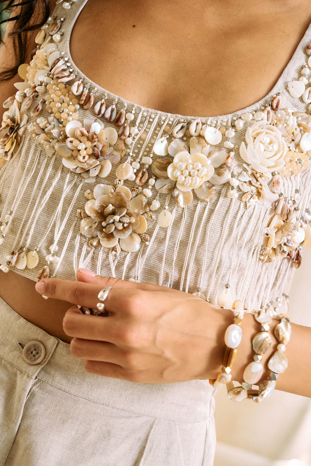 Natural Shell Bracelet Stack