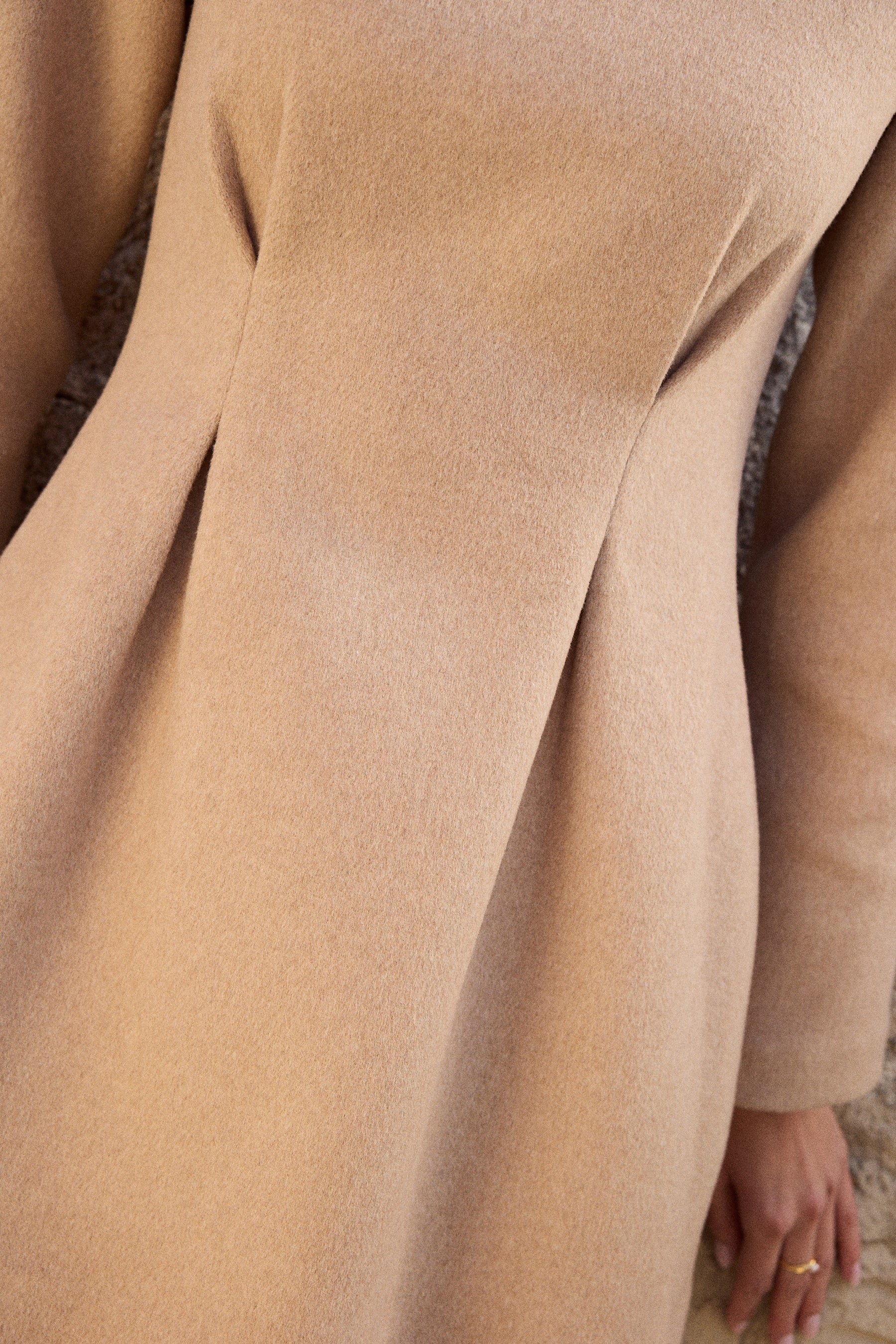 Merino Wool Blend Spine Dress (Oatmeal)