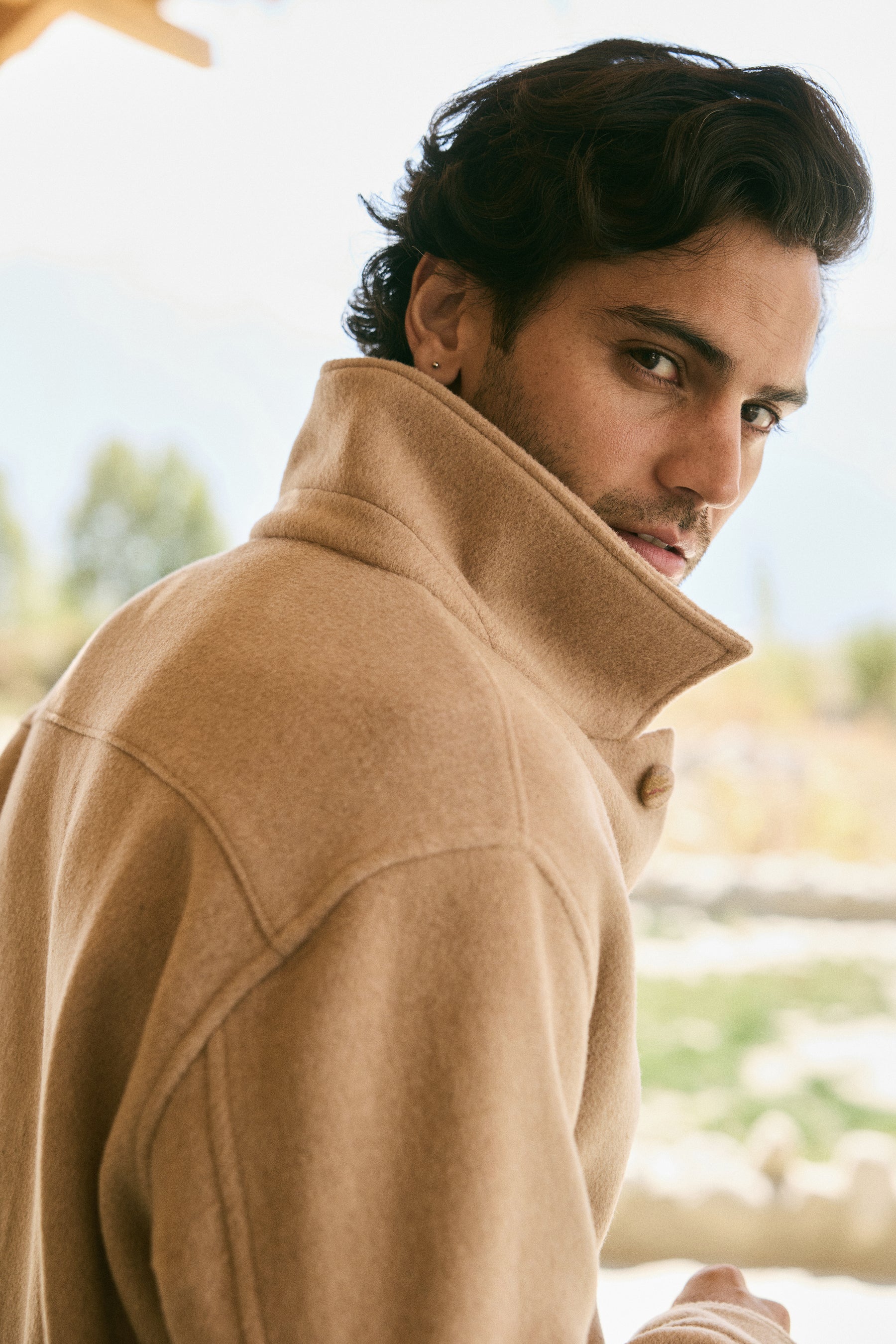 Valley Button Print Overshirt -Man (Oatmeal)