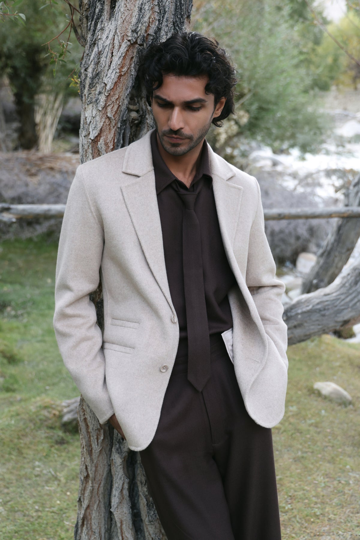 Cashmere-Silk-Merino Blend Blazer-MAN (Winter Oat)