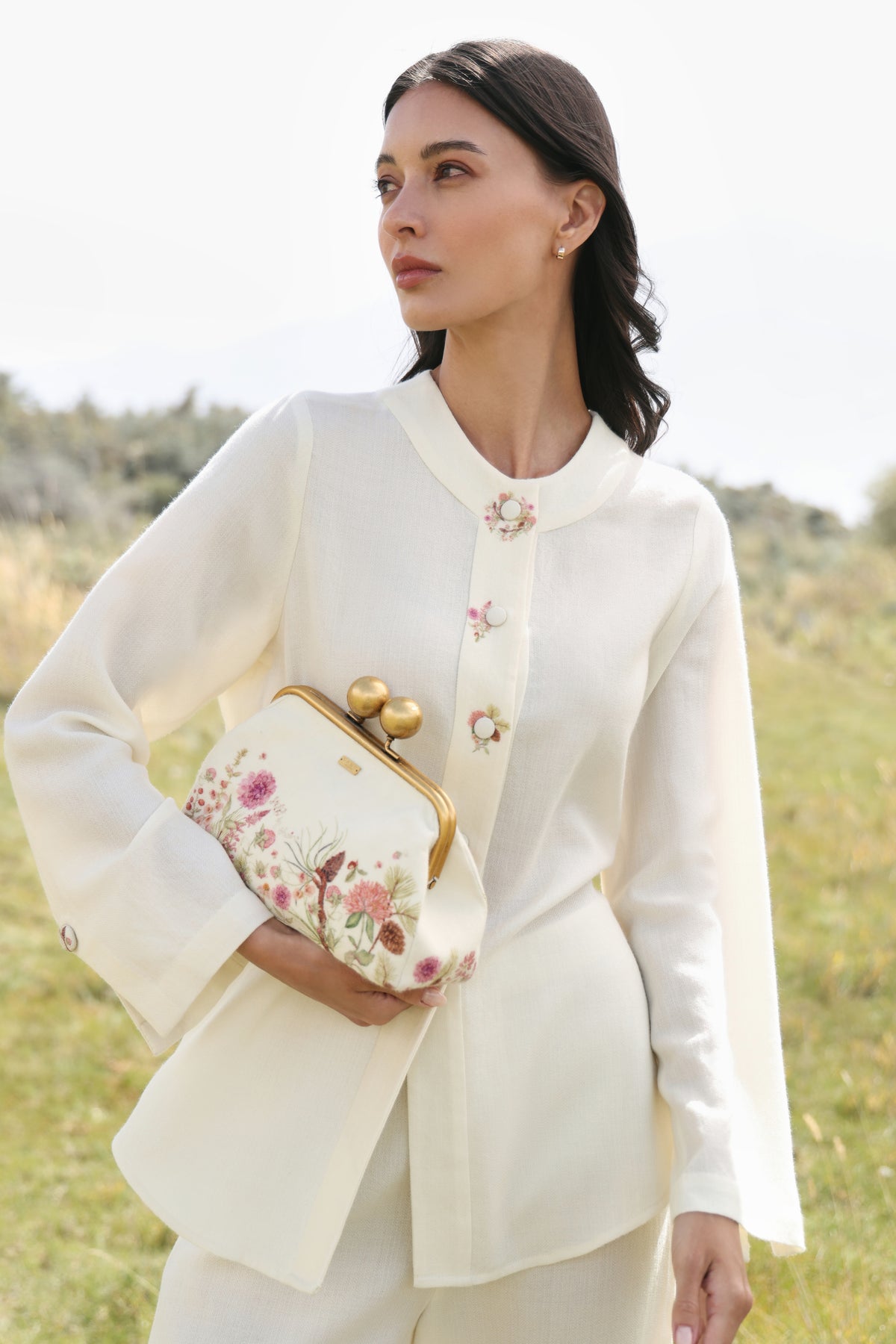 Autumn Bloom Woollen Top (Ivory Alpine Botanics)