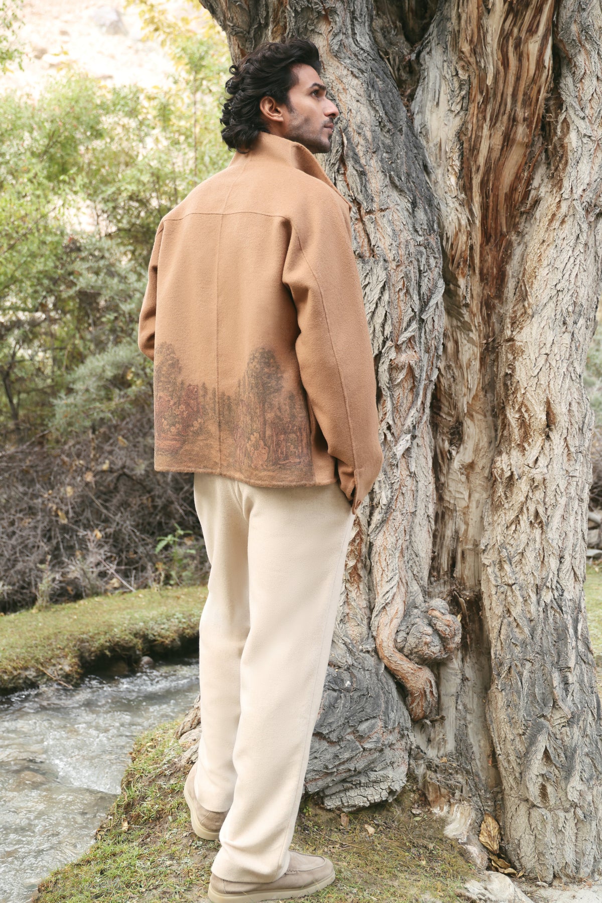 Outlands Print Fluid Jacket -MAN (Caramel)