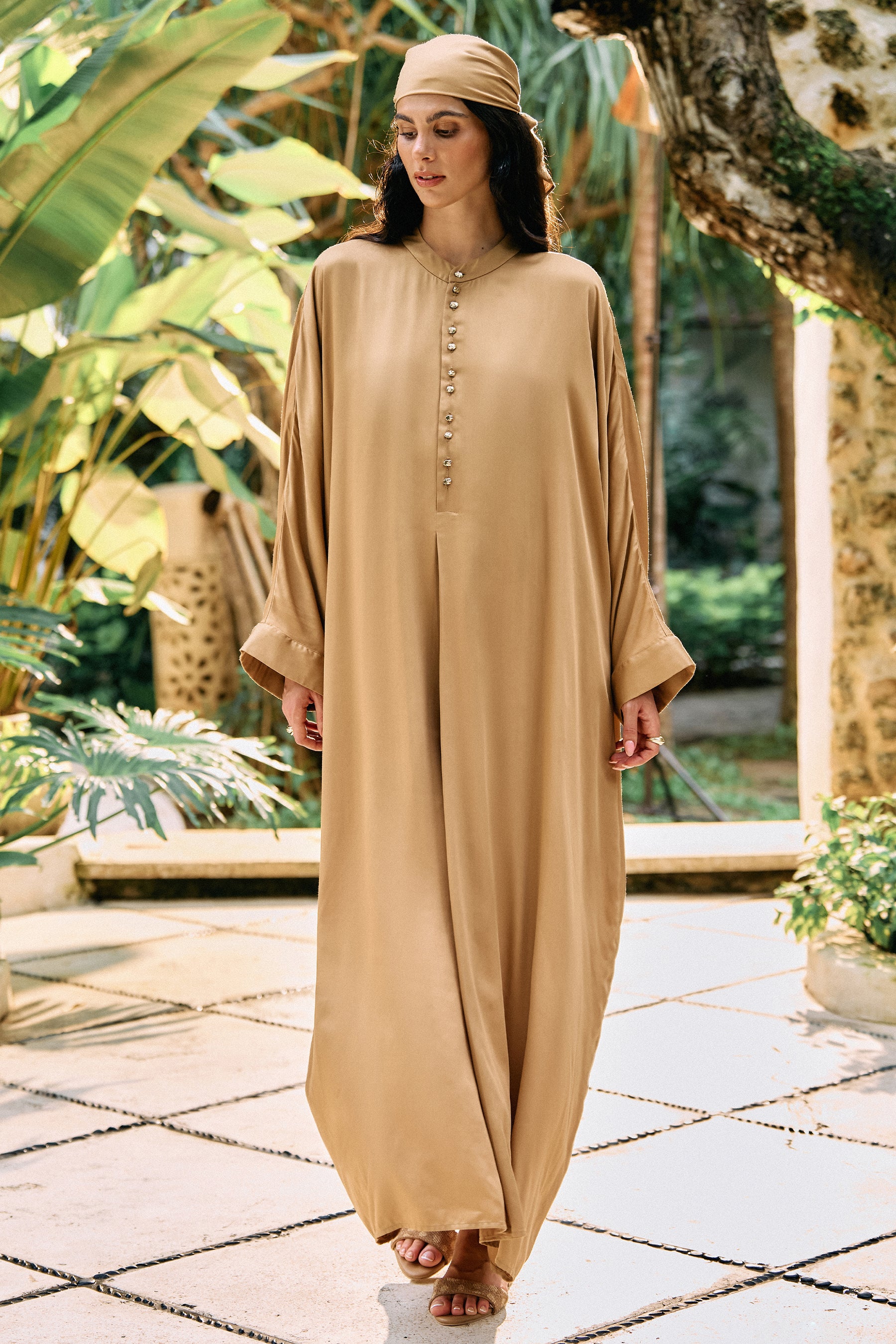 Dusk Kaftaan Dress (Sand)