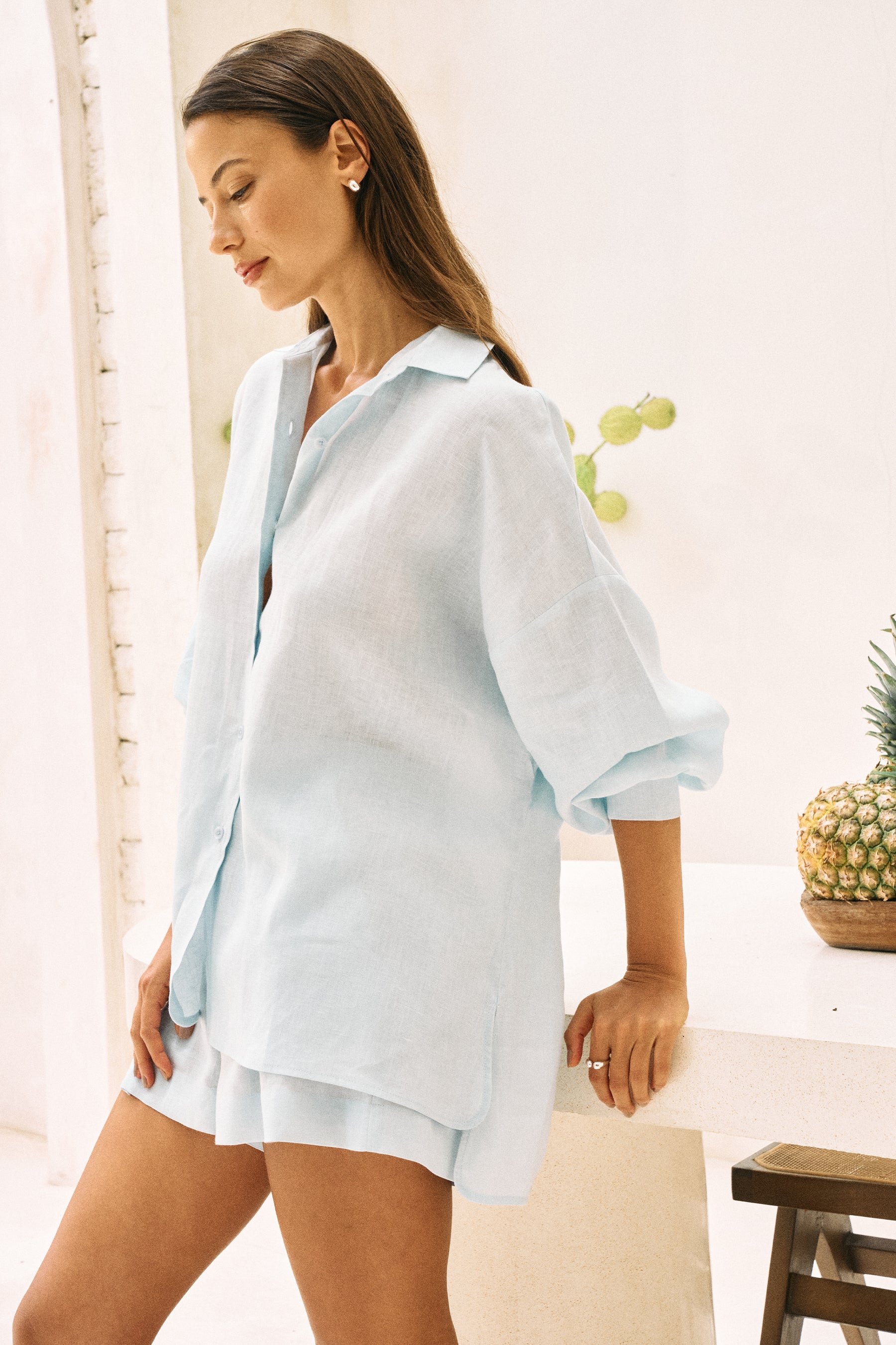 Breezy Day Shirt & Postcard Shorts (Spring Blue)