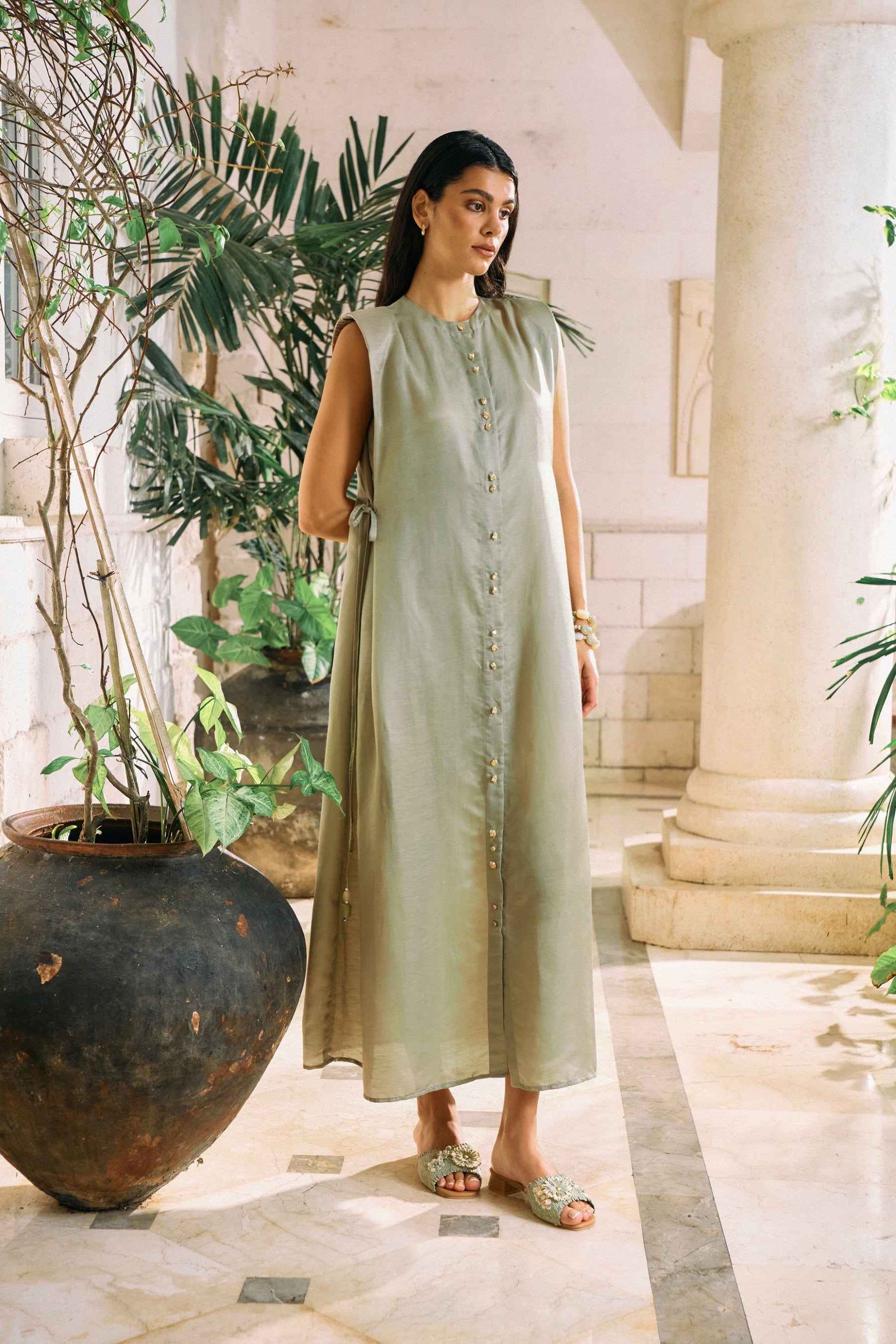 Unfold Dress & Solace Overlay (Sage)