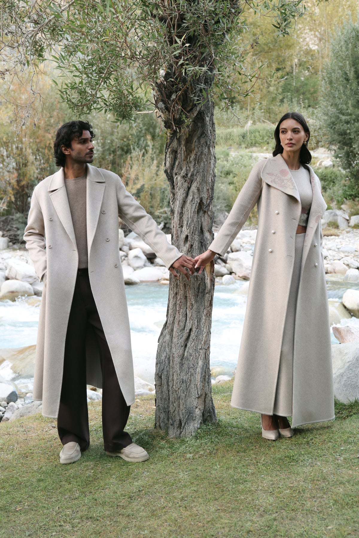 Cashmere-Silk-Merino Blend Long Coat-MAN (Winter Oat)