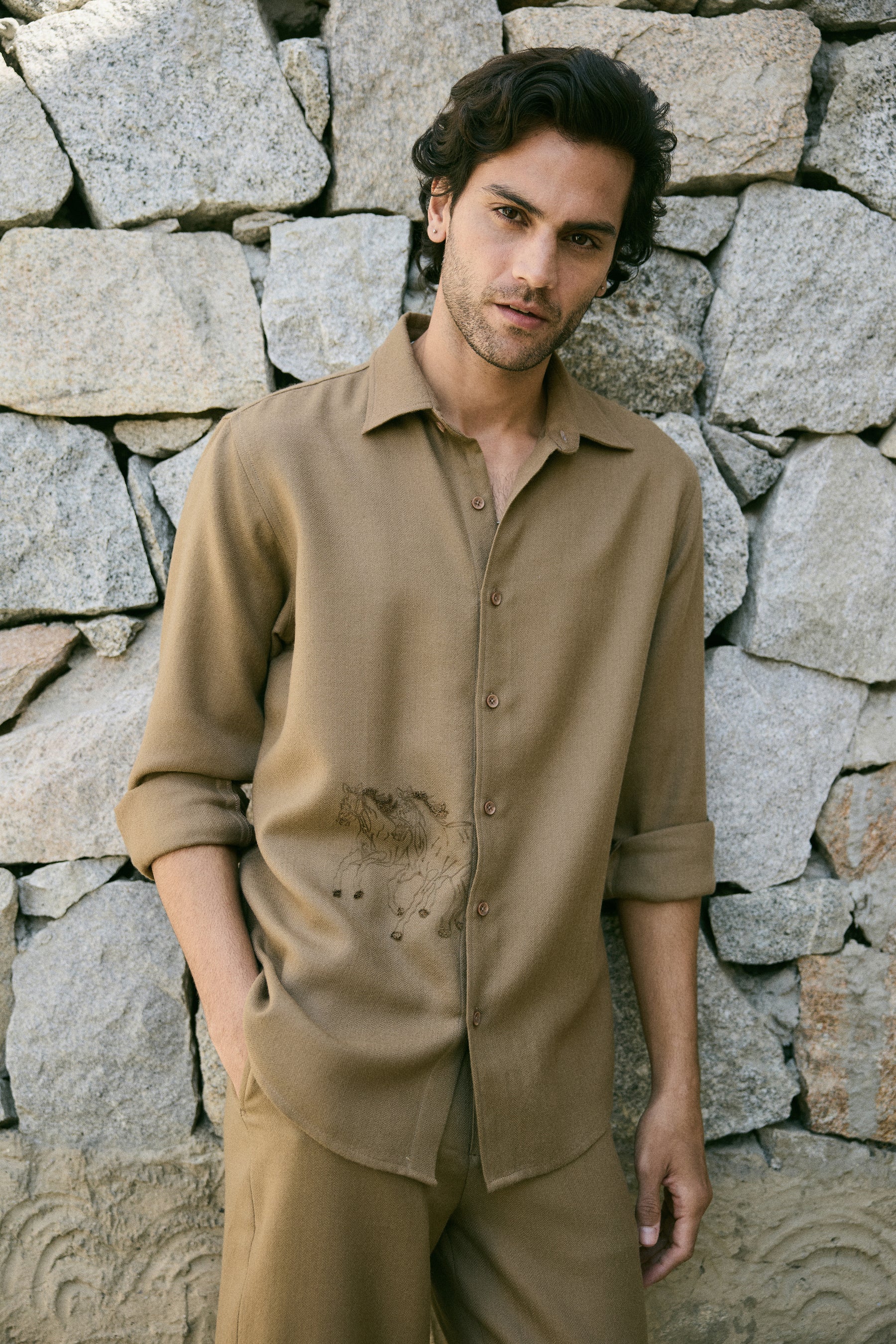 Baral Woollen Shirt- MAN (Valley Clay)
