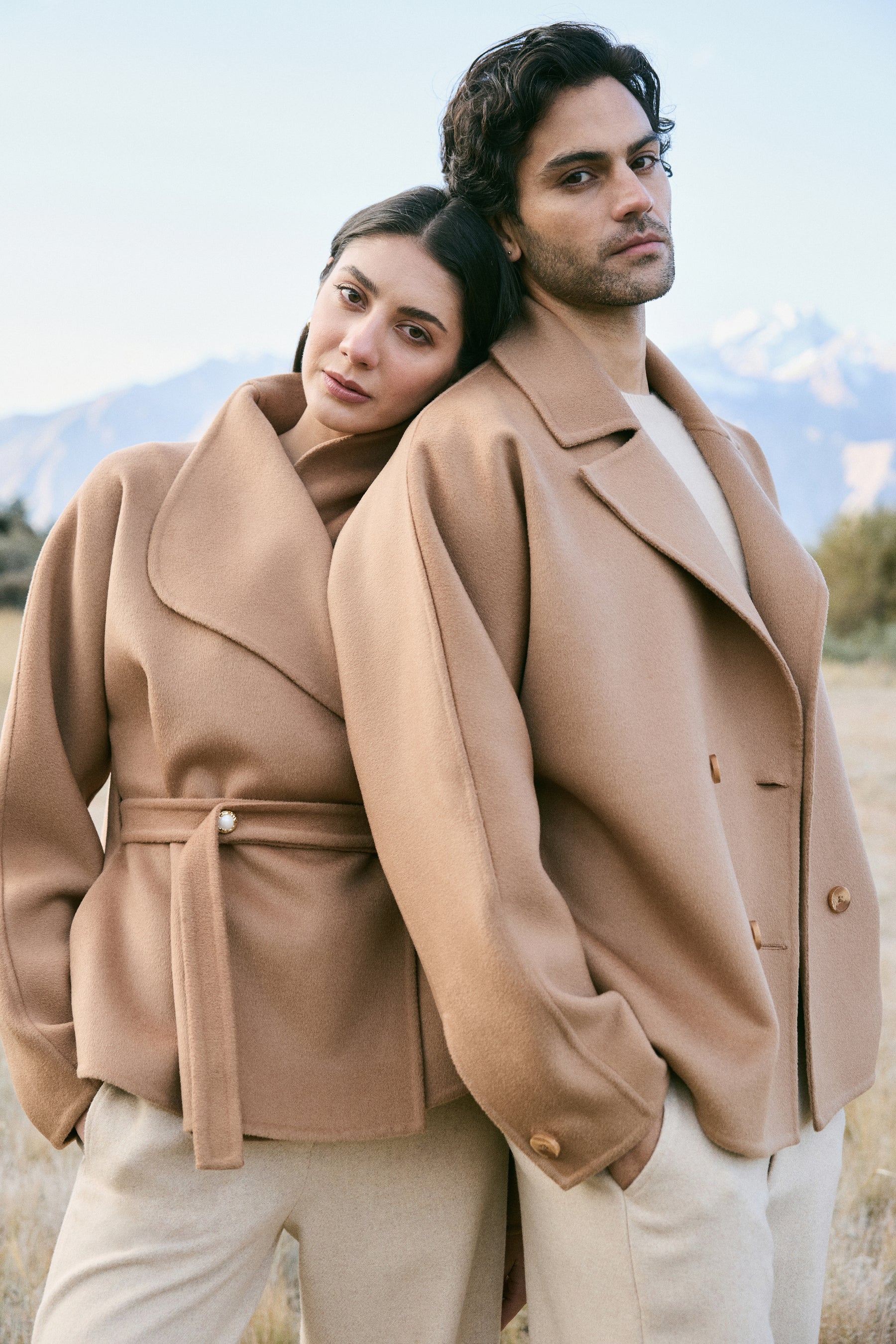 Cashmere-Silk-Merino Blend Short Coat-MAN (Warm Honey)