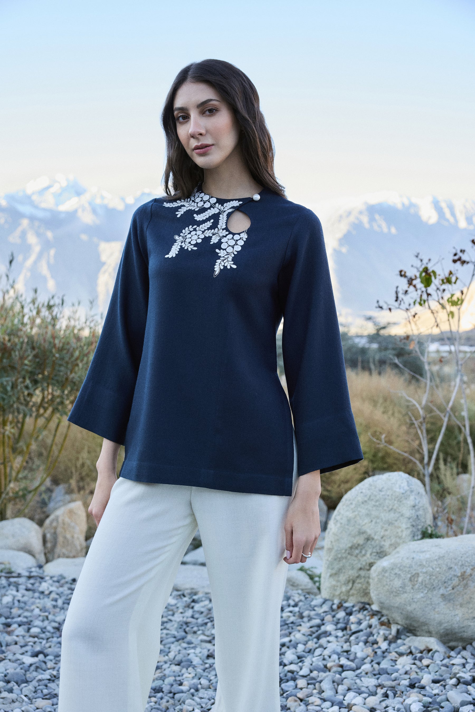 Rara Woollen Top (Glacier Blue)