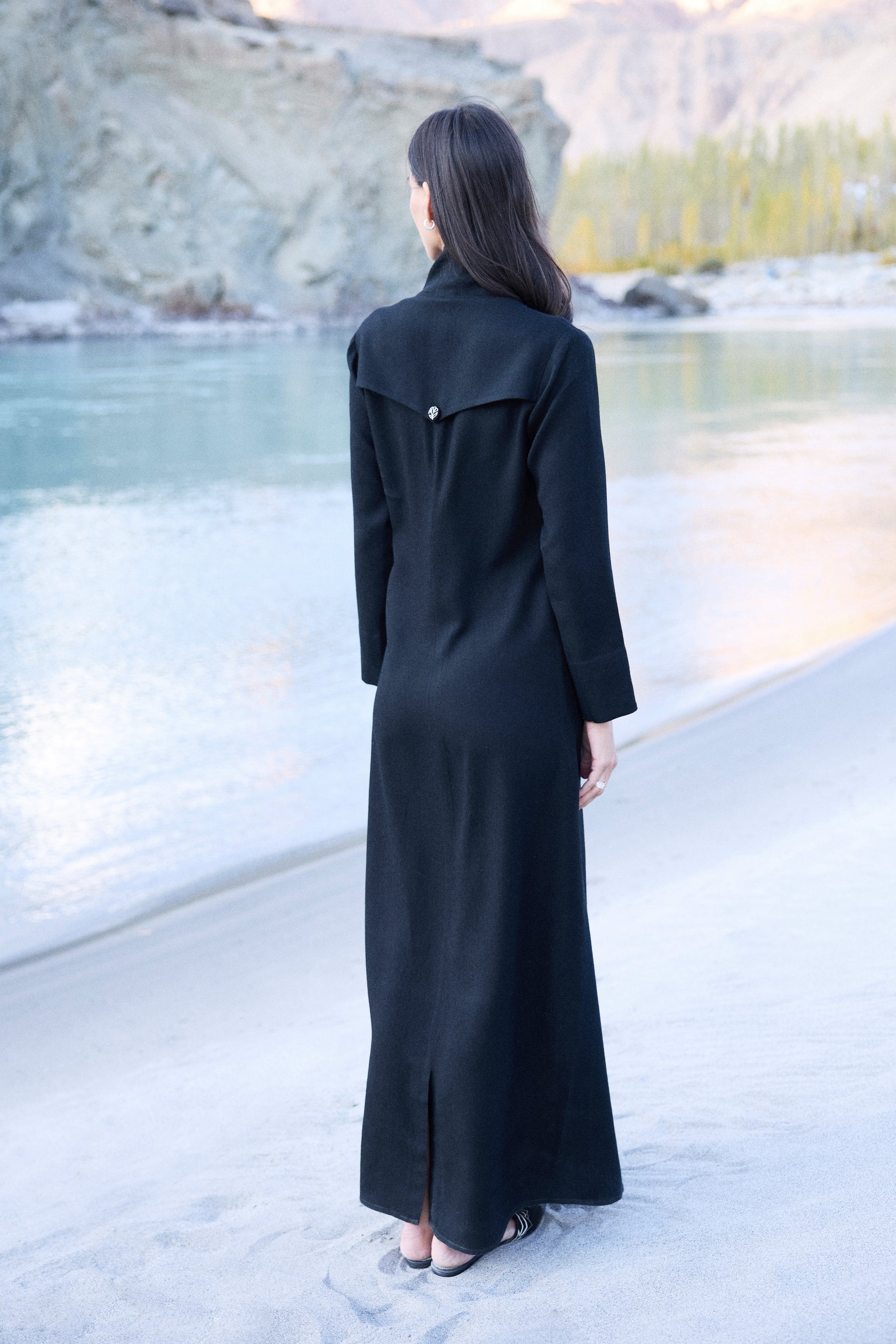 Moriri Woollen Overlay Dress (Black)