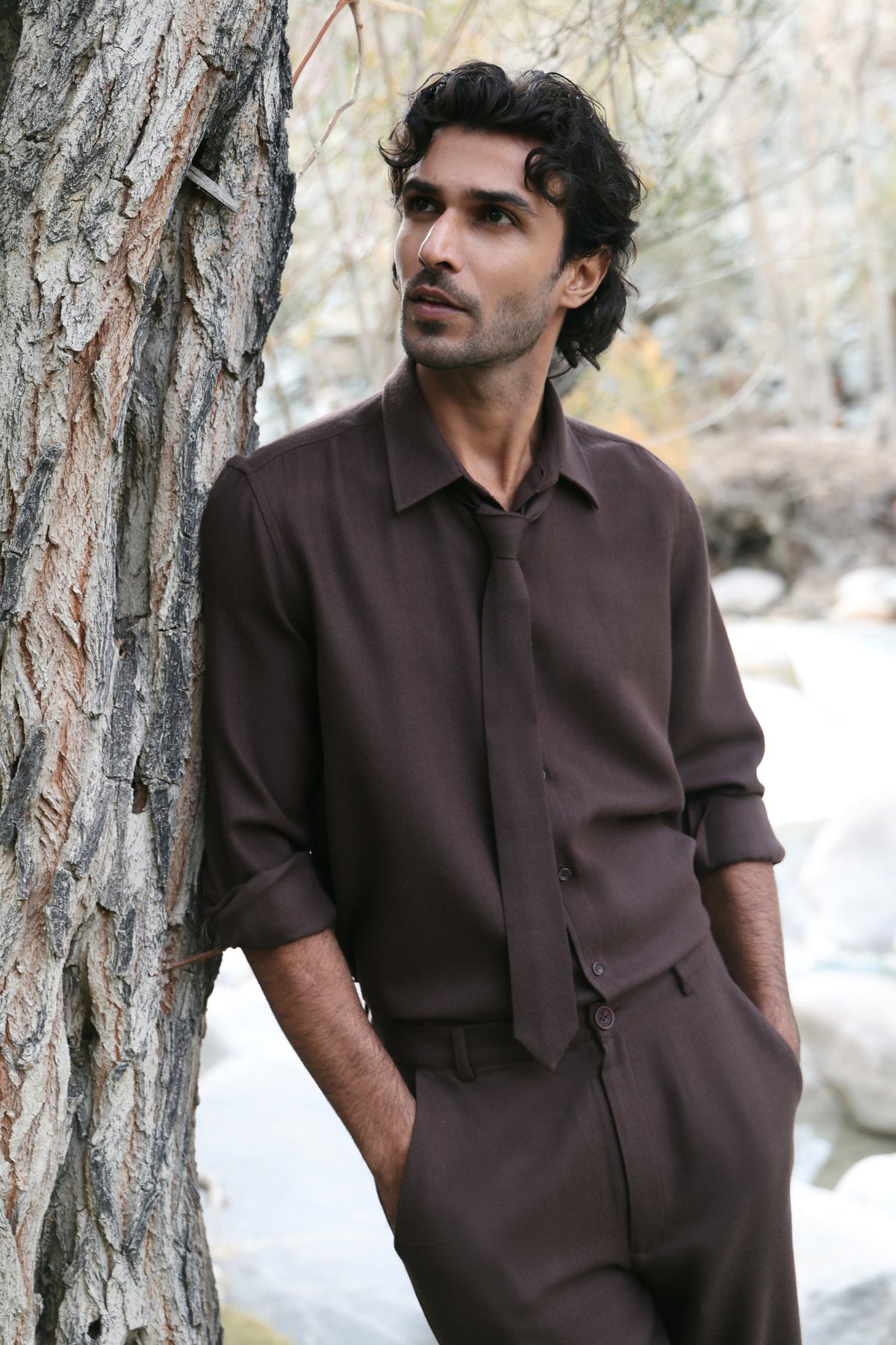 Fallow Woollen Shirt- MAN (Cocoa) & Fallow Woollen Pants- MAN (Cocoa)