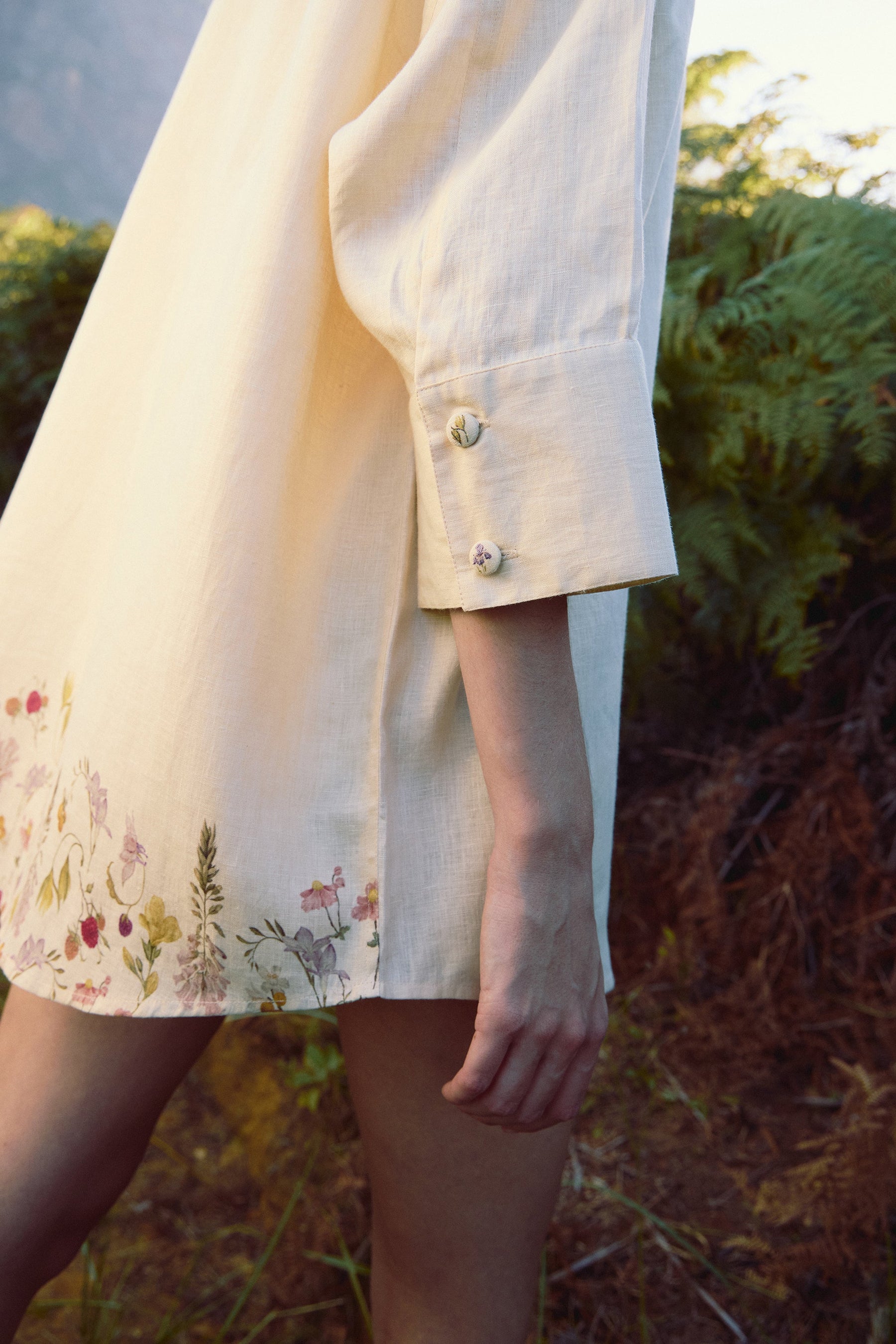 SAND Linen Savanna Shirt (Floral Vanilla)