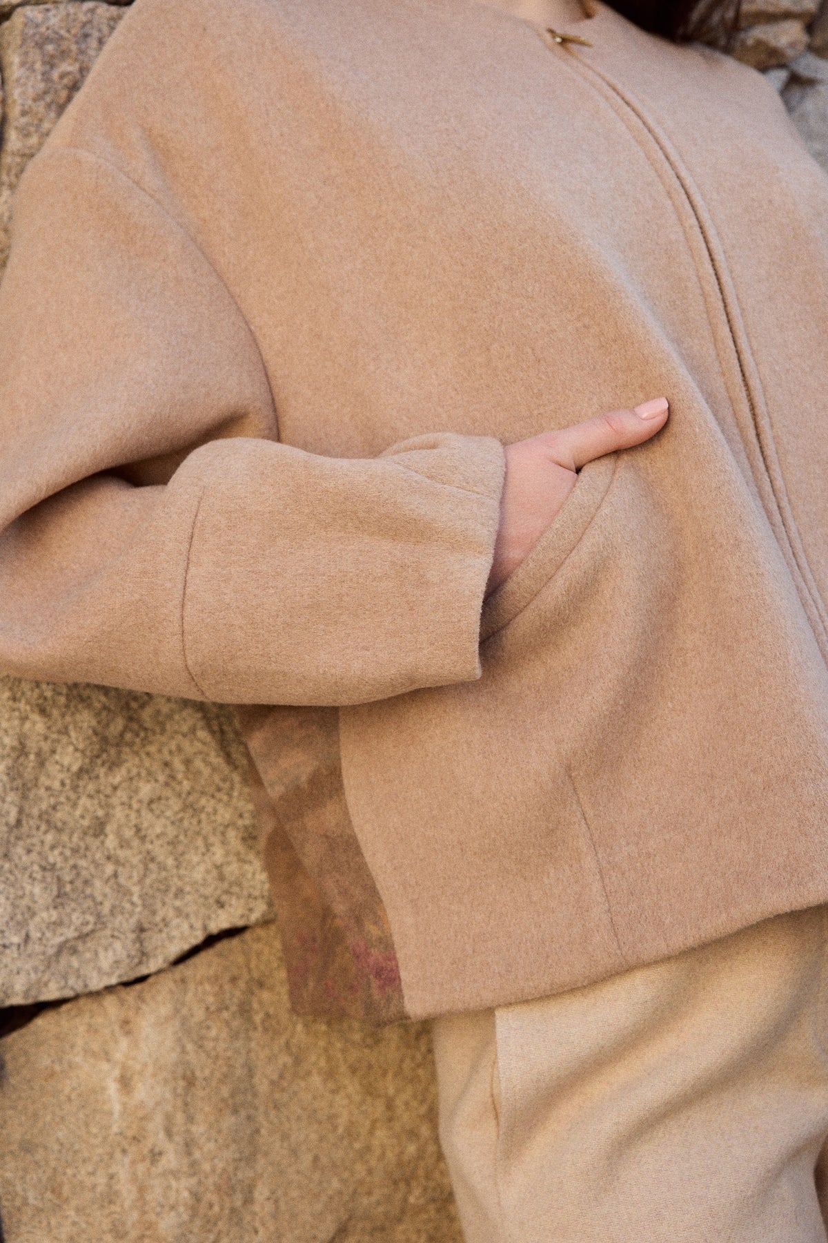 Merino Wool Blend Zip Up Jacket & Merino Wool Blend New Pants (Oatmeal)