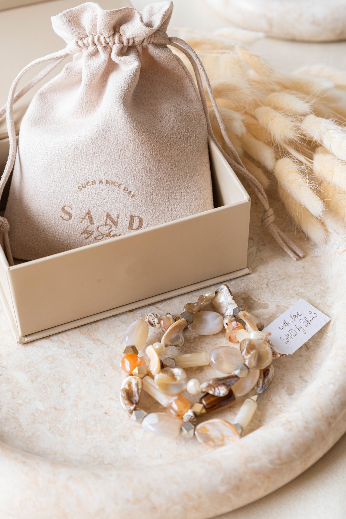 Natural Shell Bracelet Stack