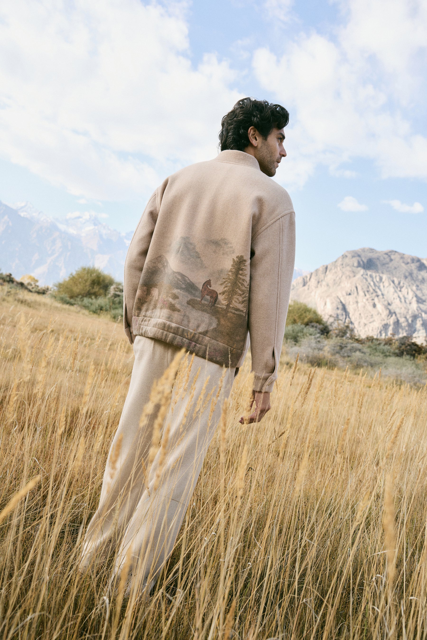 Merino Wool Blend New Trousers- MAN (Oatmeal)