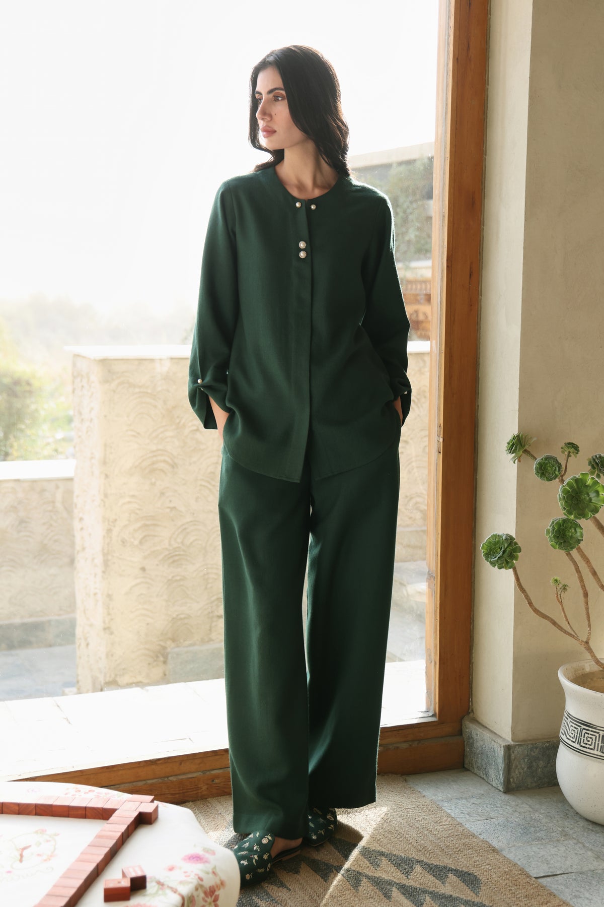 First Frost Woollen Pants (Forest Pine)