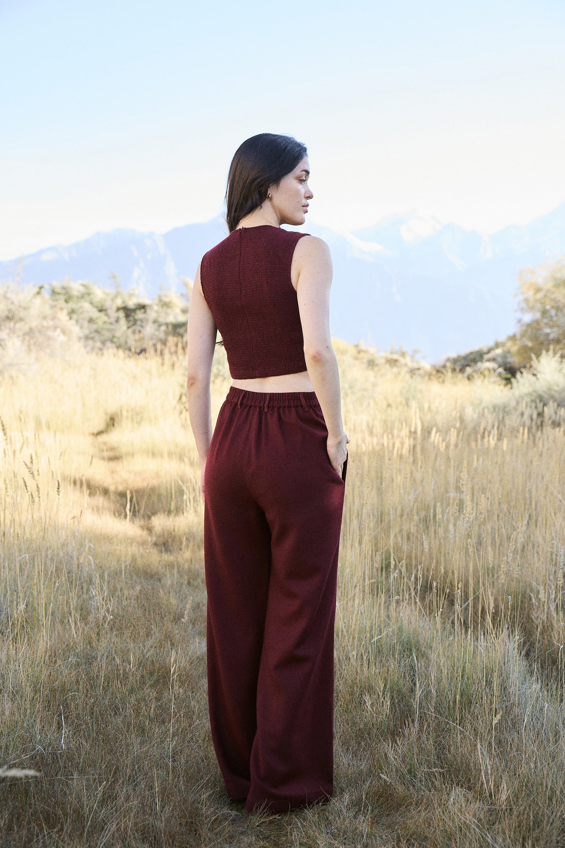 Barot Woollen Crop Top (Merlot)