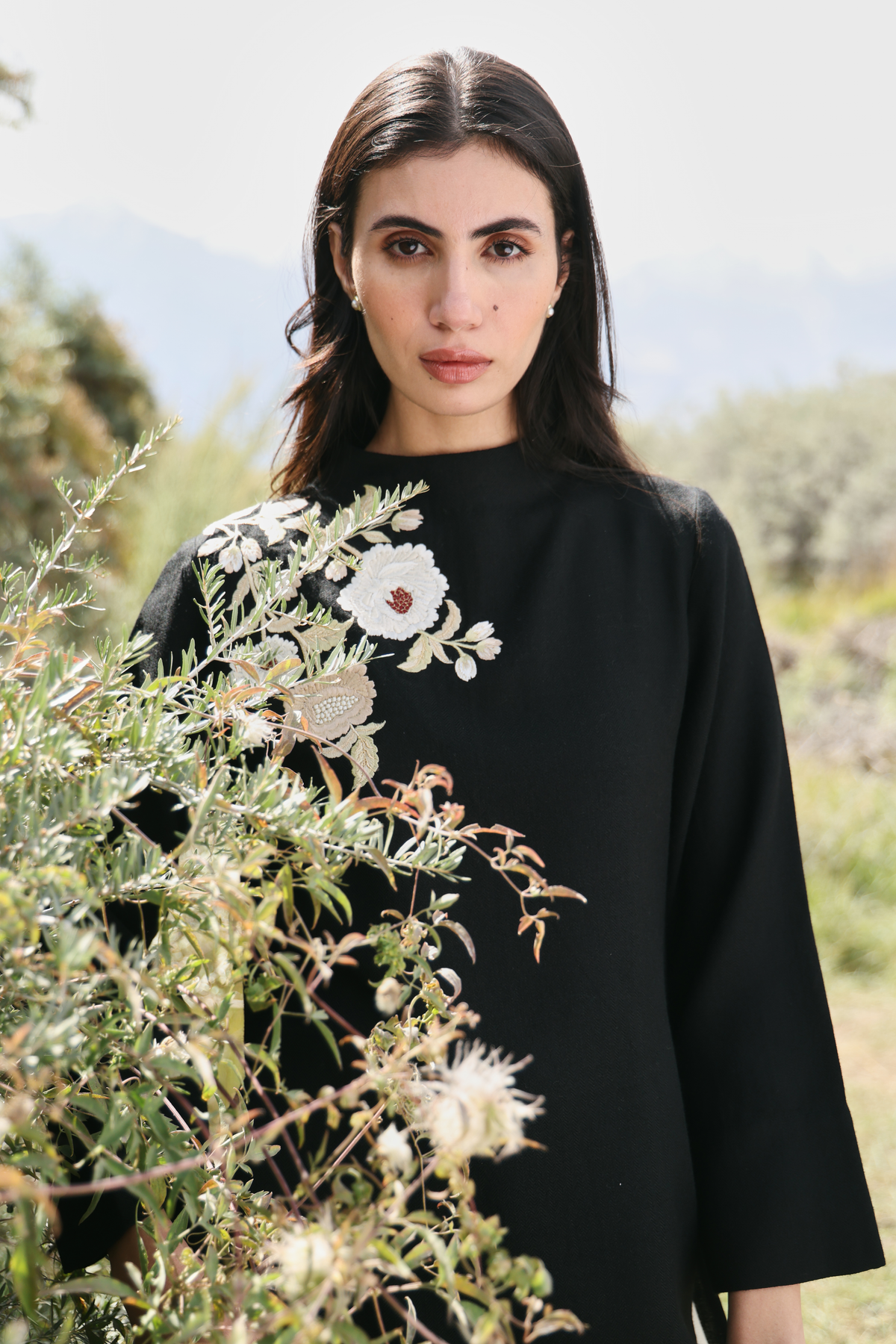 Nightfall Long Woollen Top (Black)
