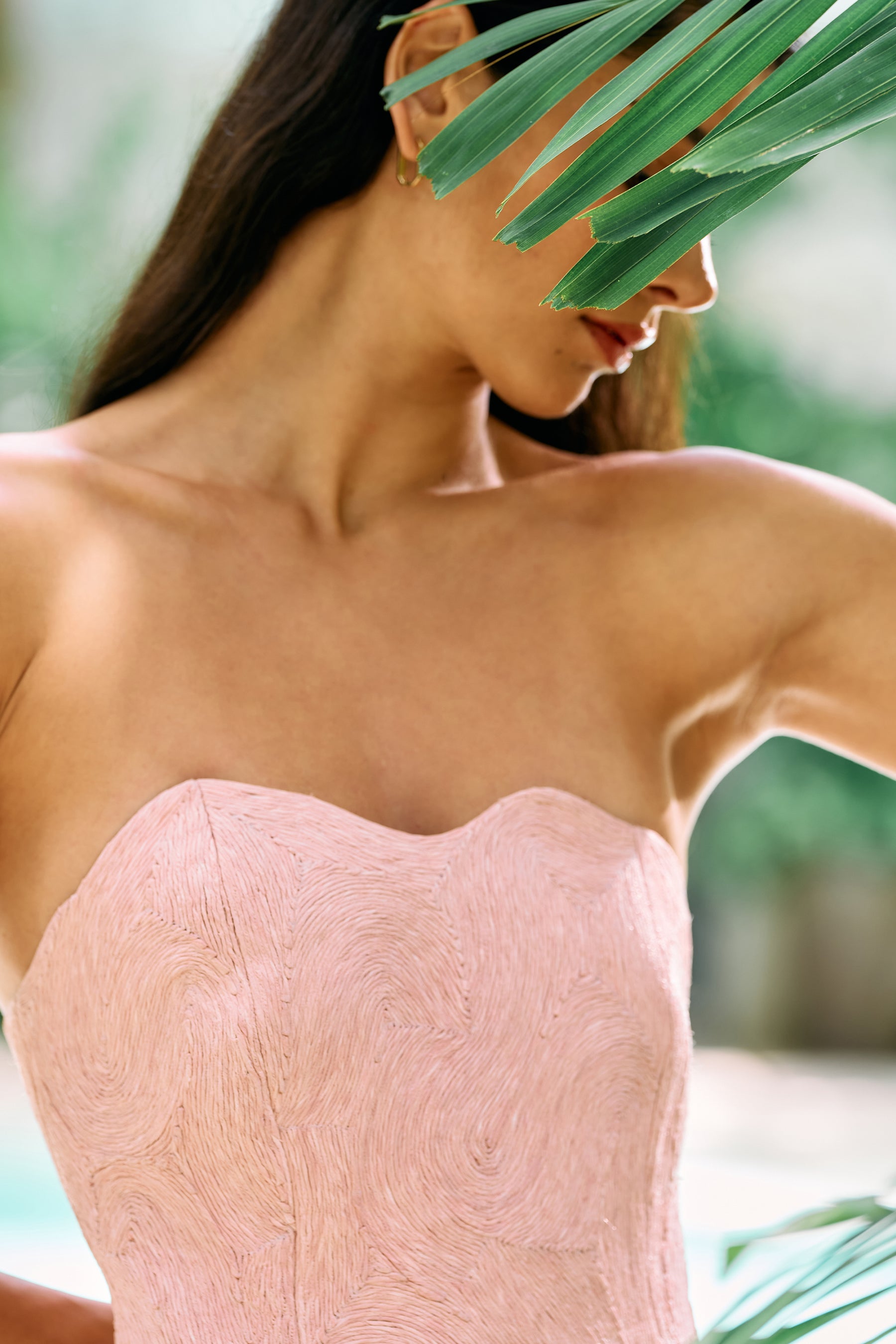 Pink Palms Top (Pink Raffia) & Good Day Skirt (Dusty Pink)