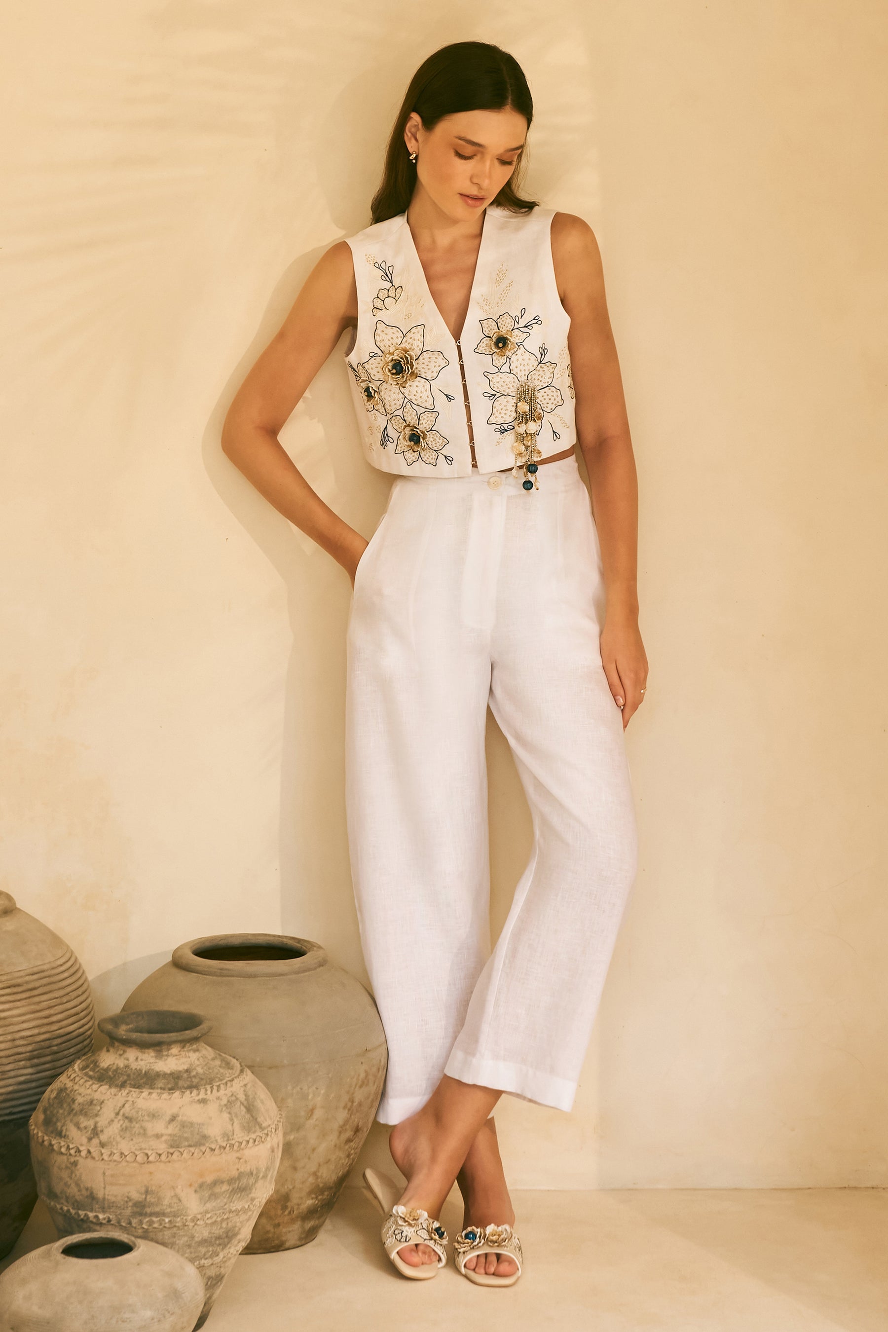 Small Hours Top & Wandering Pants (White)