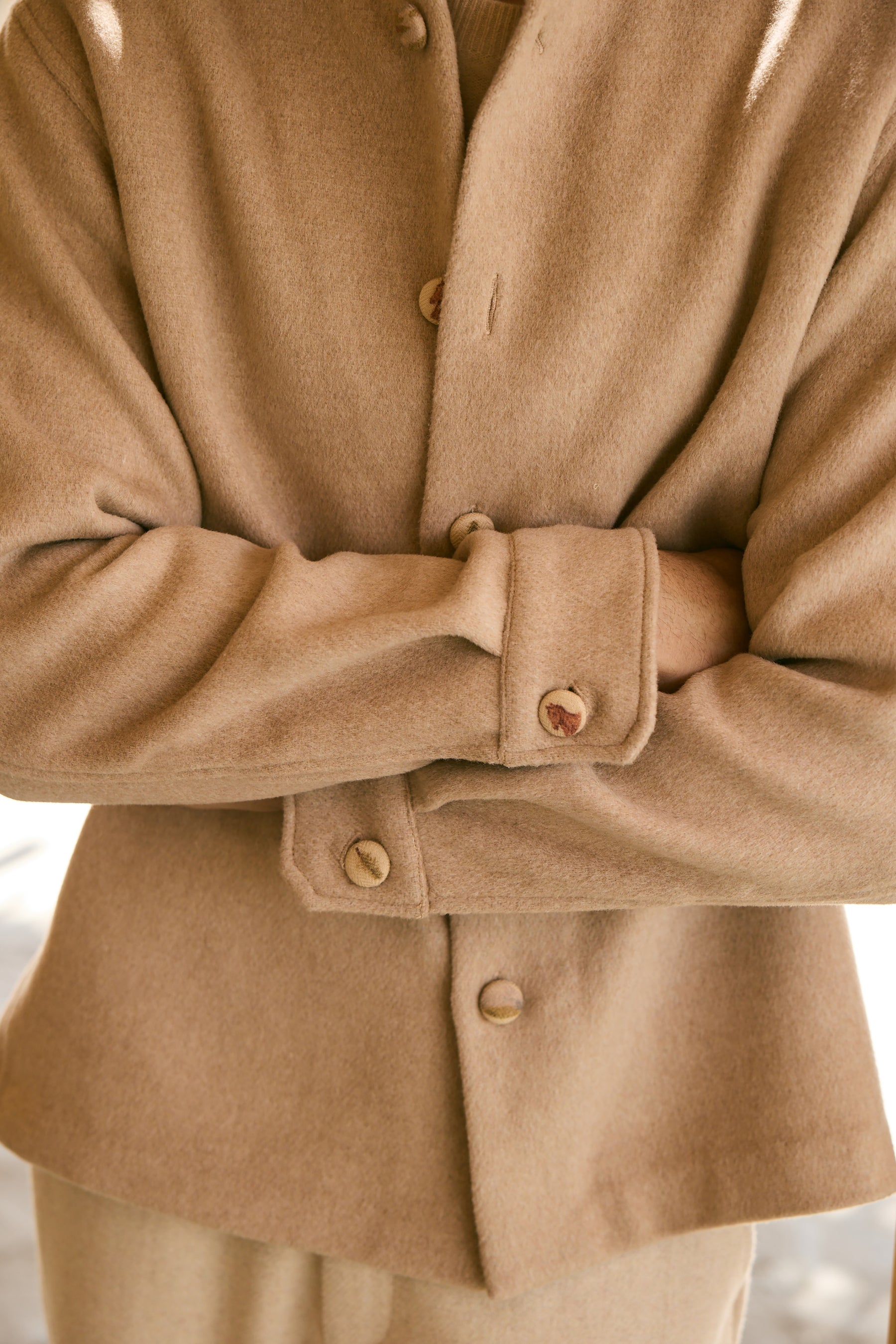 Valley Button Print Overshirt -Man (Oatmeal)