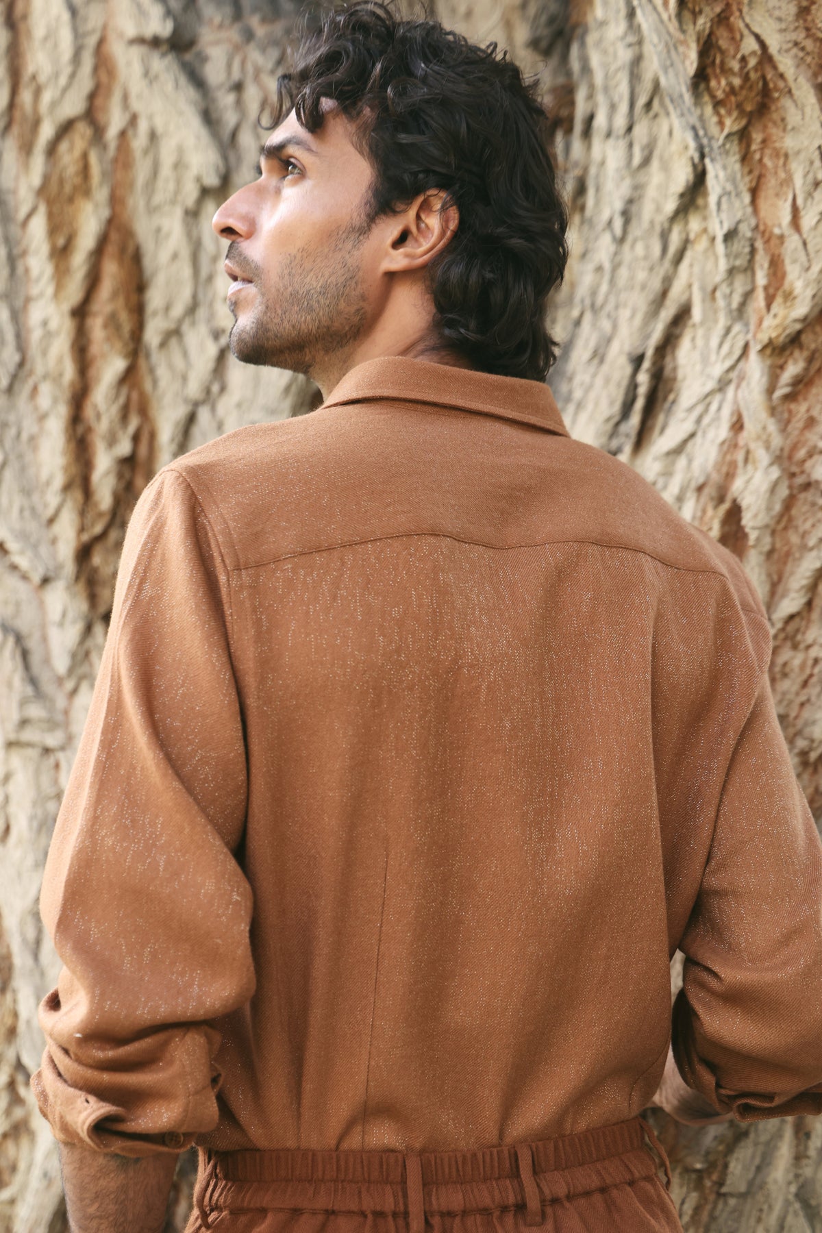 Autumn Chill Woollen Shirt- MAN (Maple)
