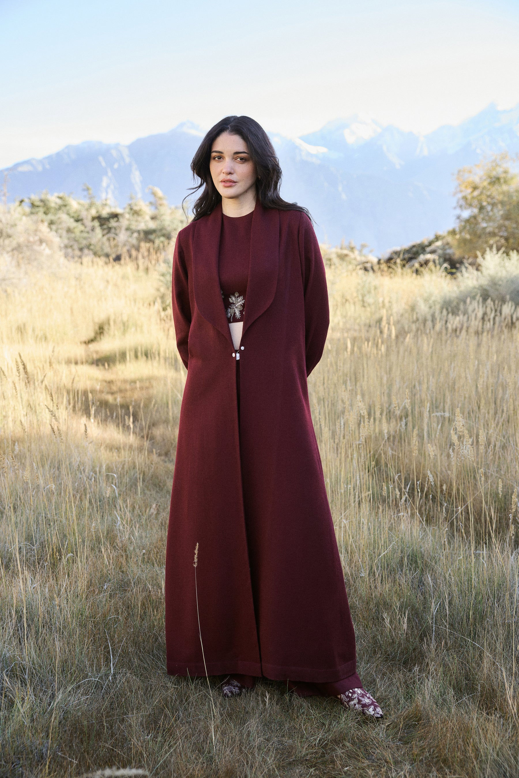 Barot Woollen Crop Top (Merlot)