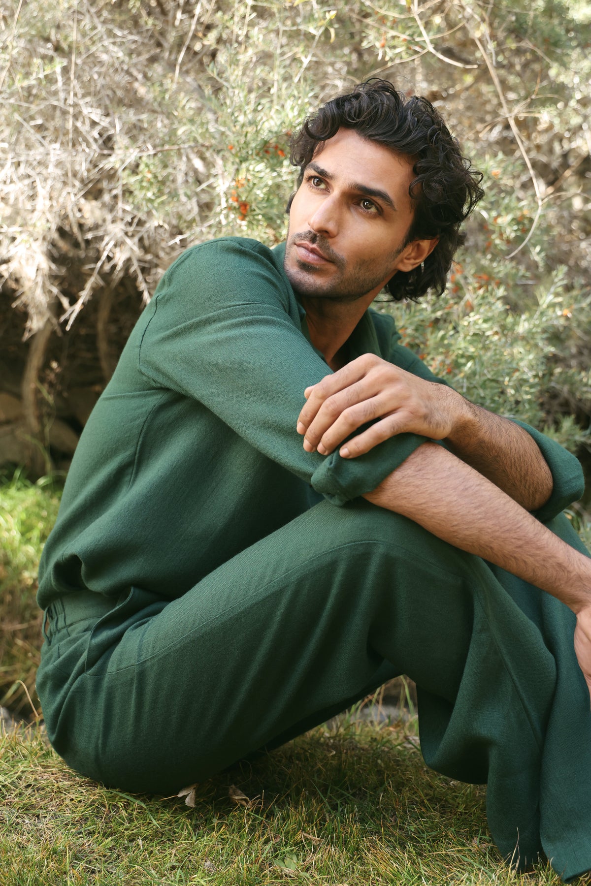 Fallow Woollen Shirt- MAN (Forest Pine)