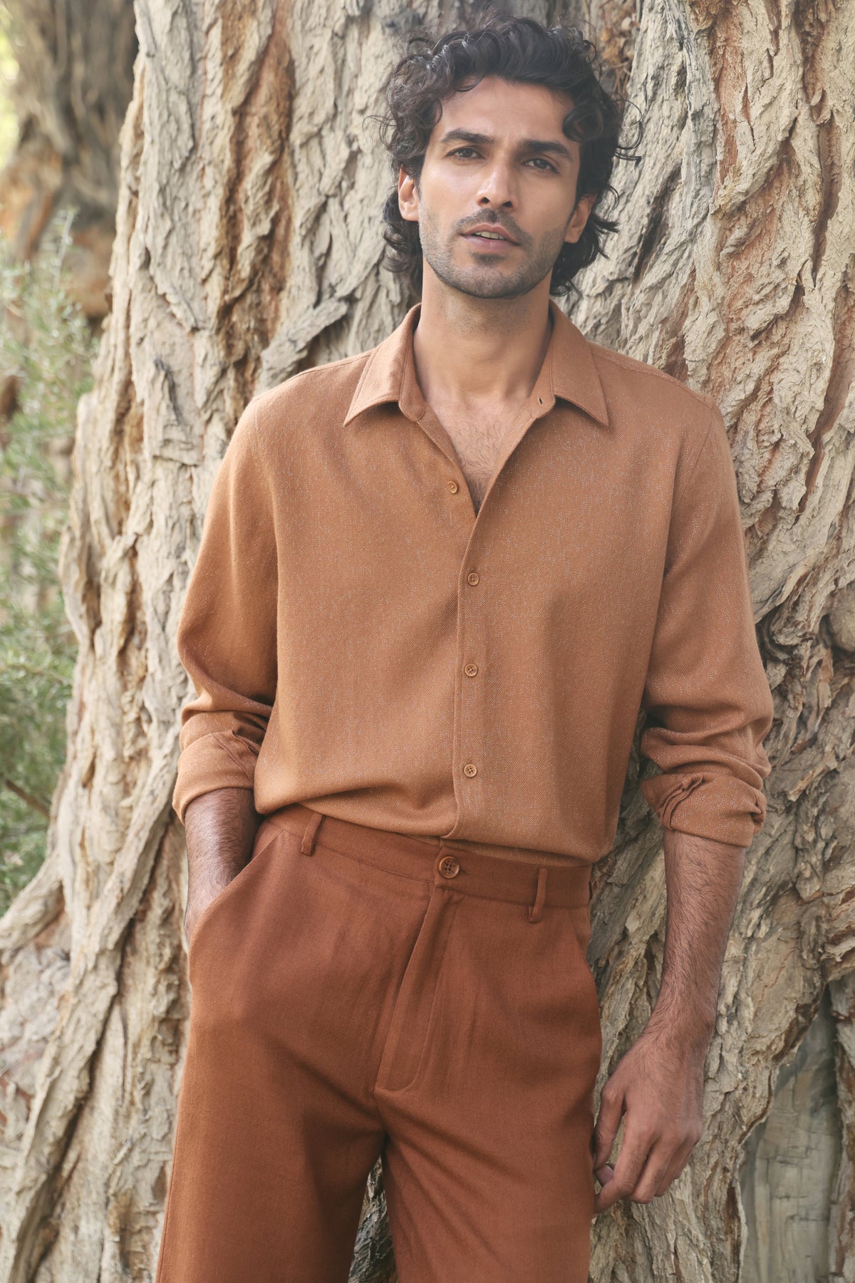 Autumn Chill Woollen Shirt- MAN (Maple)
