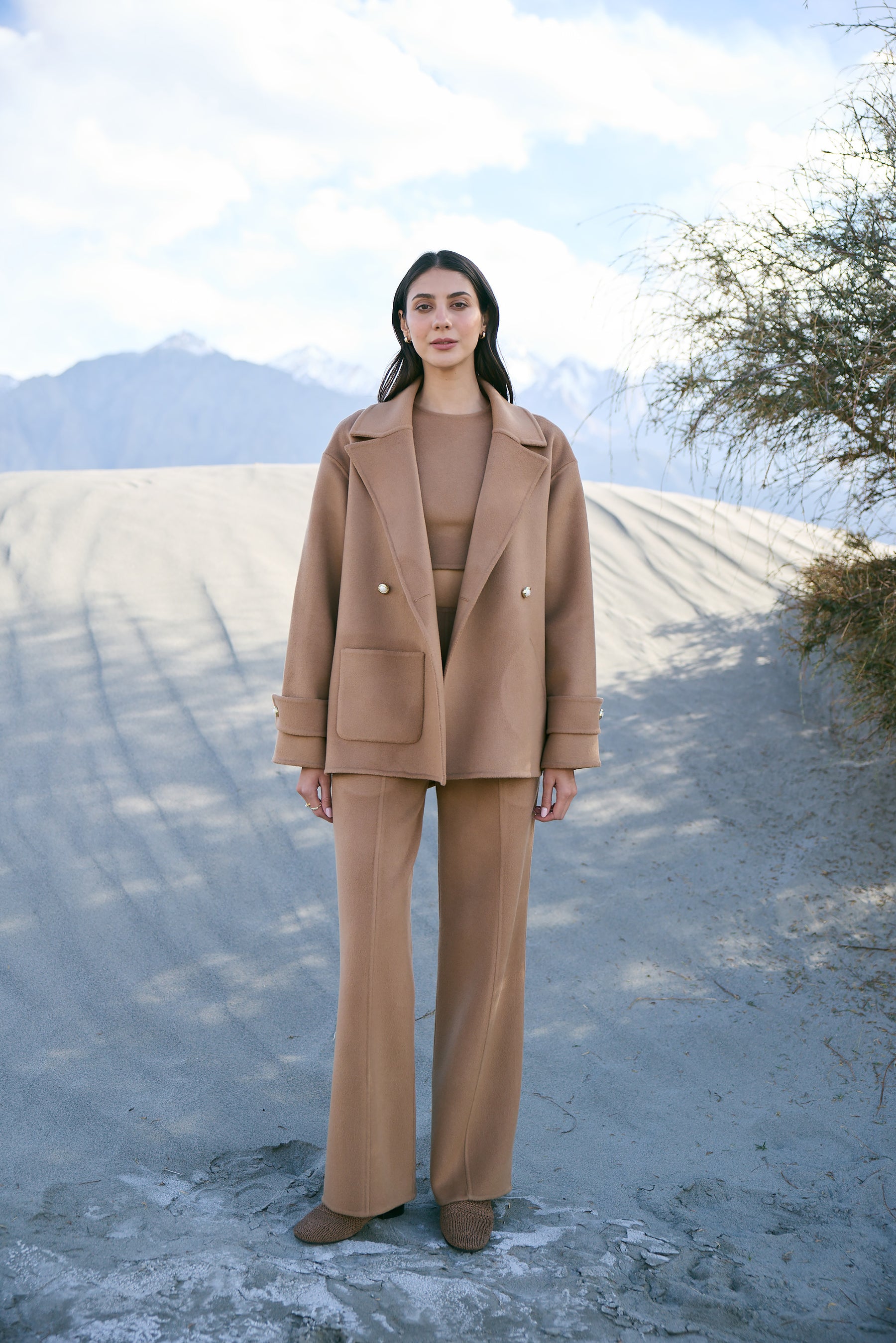 Cashmere-Silk-Merino Blend Pants (Warm Honey)