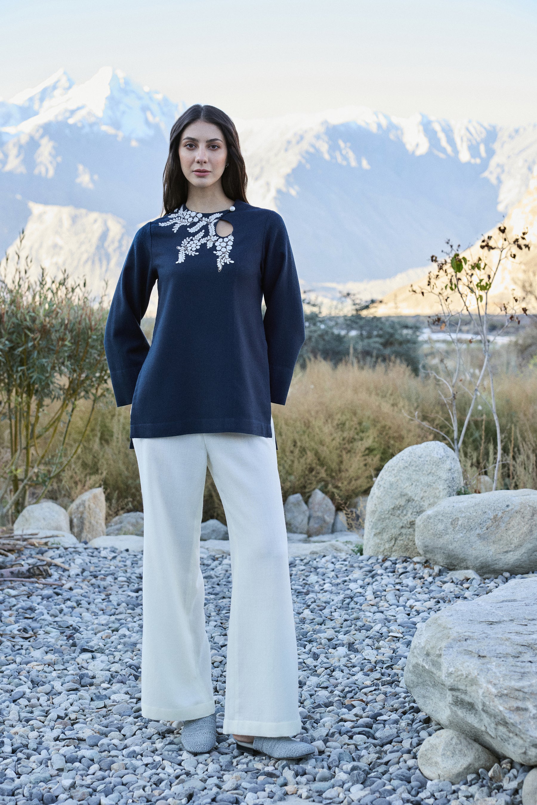Rara Woollen Top (Glacier Blue)