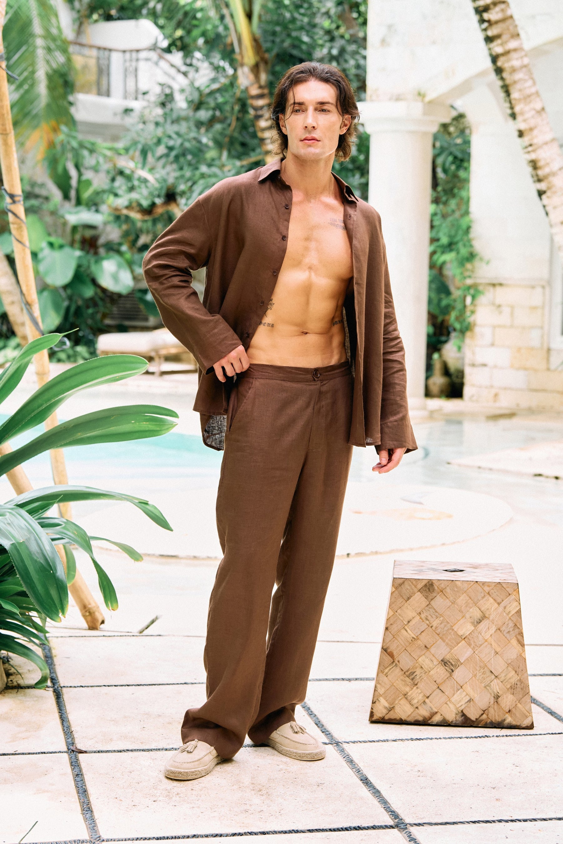 Sand Outwear Shirt & Steady Form Pants - Man (Espresso)