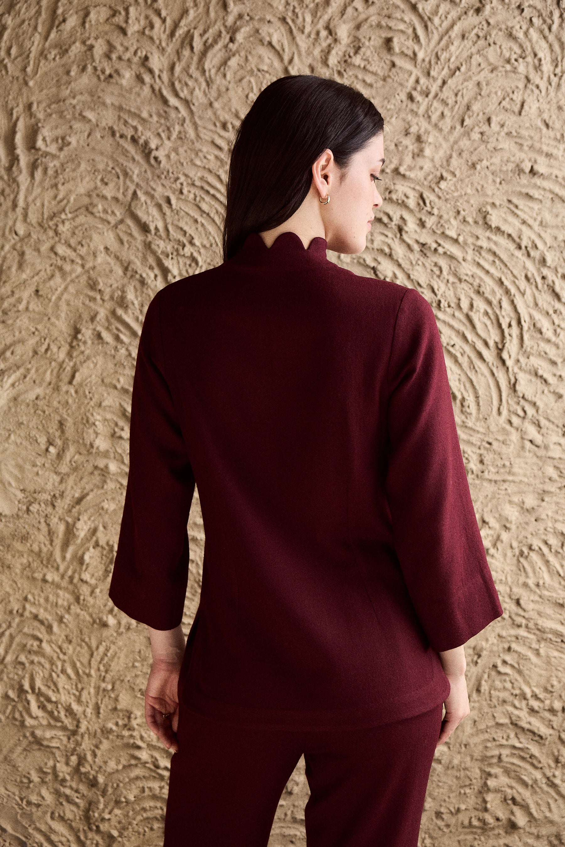 Aira Woollen Top (Merlot)