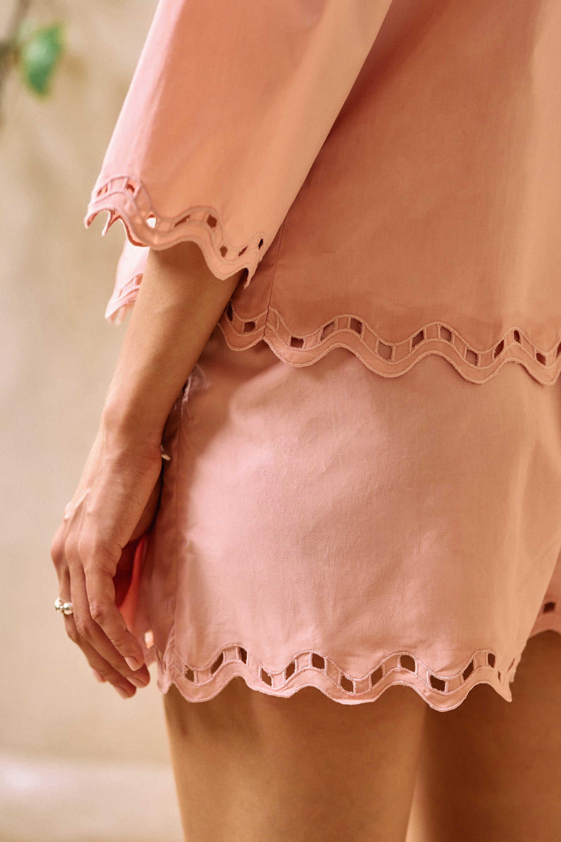 Dusty Pink Happy Within Cotton Poplin Shirt 