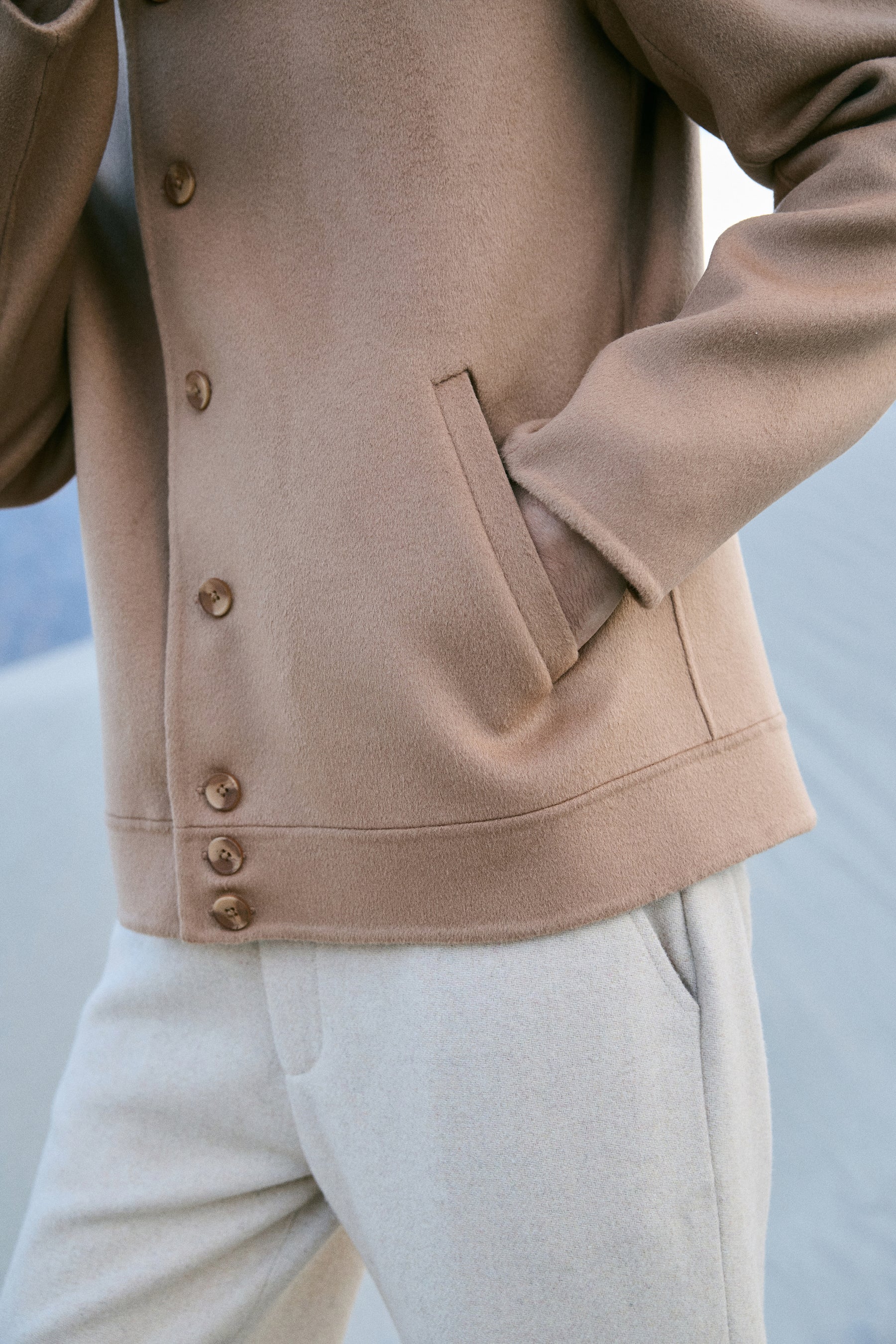 Cashmere-Silk-Merino Blend Jacket -MAN (Warm Honey)
