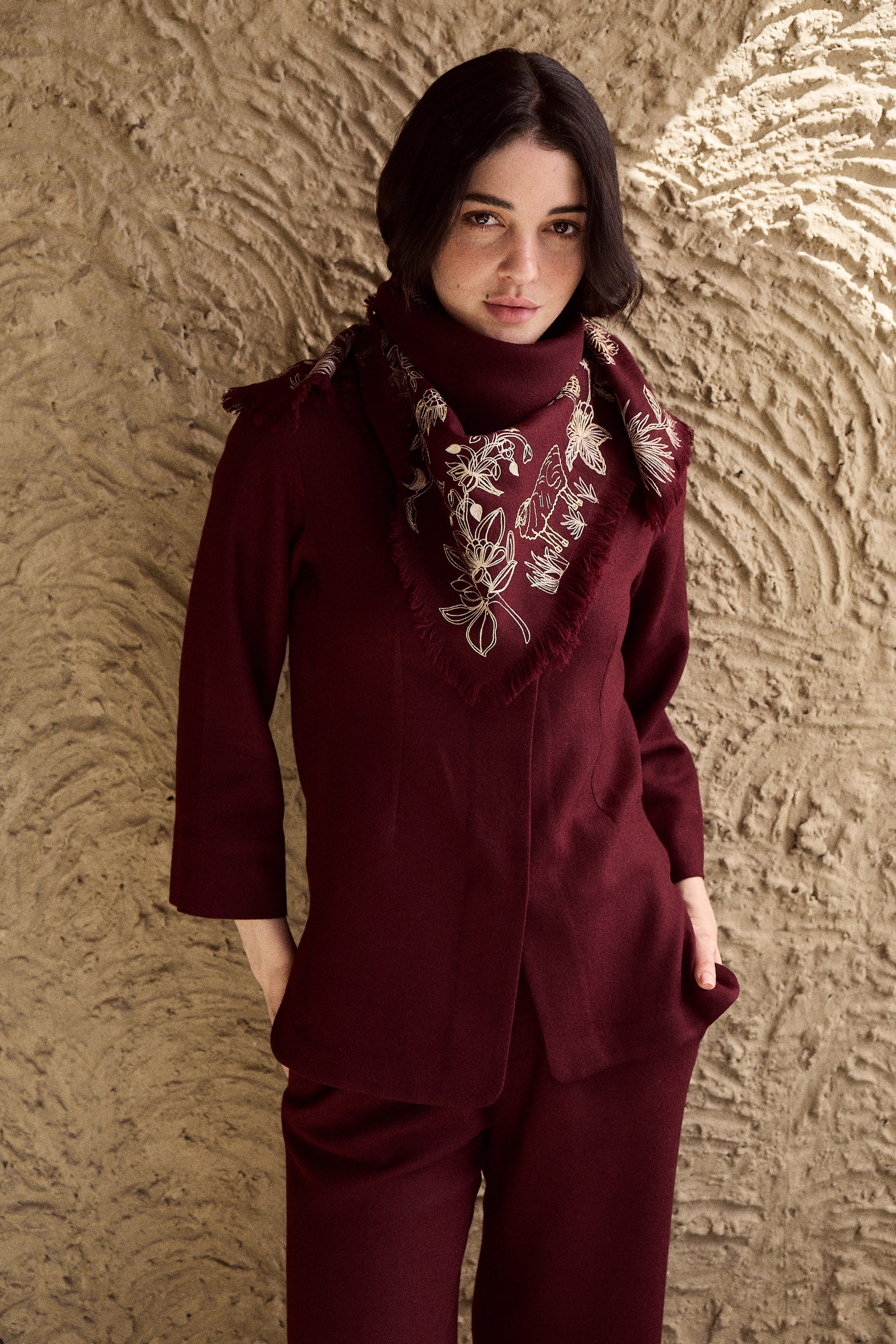 Aira Woollen Top (Merlot)
