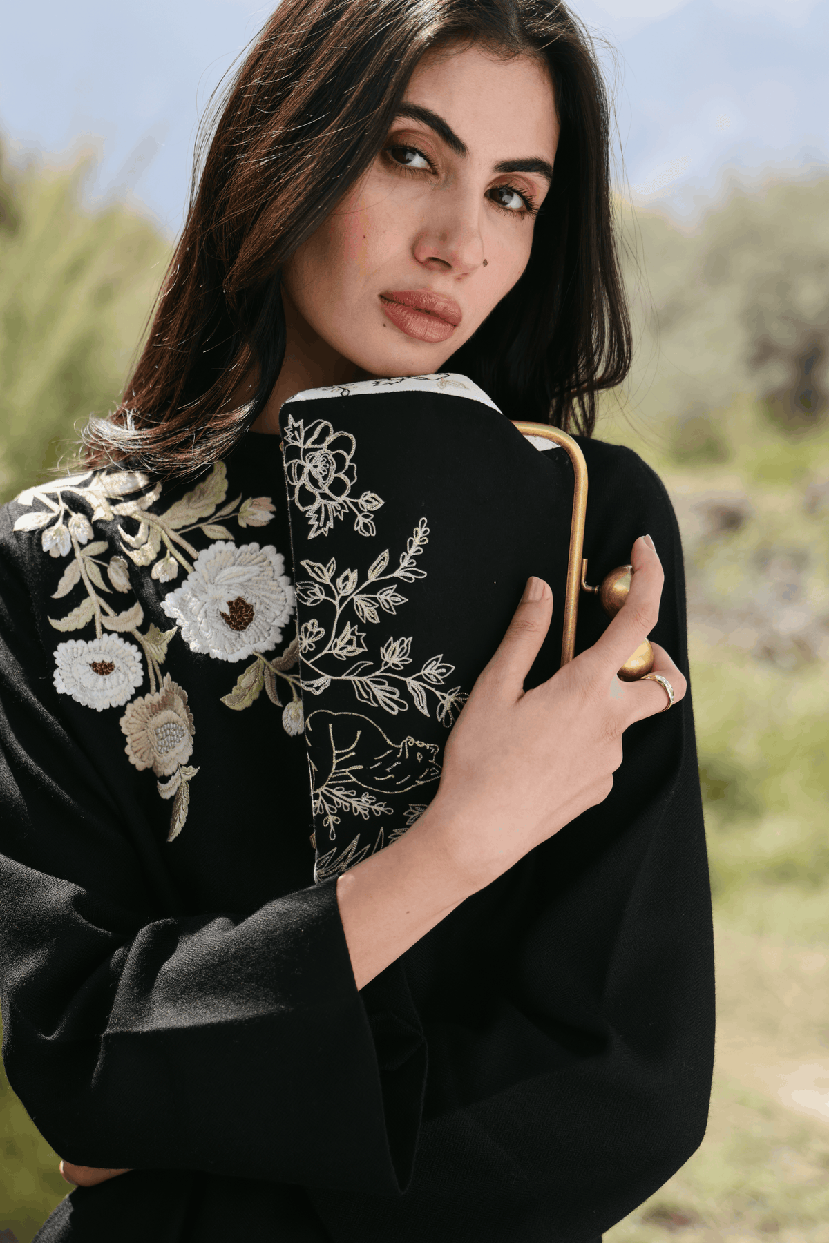 Nightfall Long Woollen Top (Black)