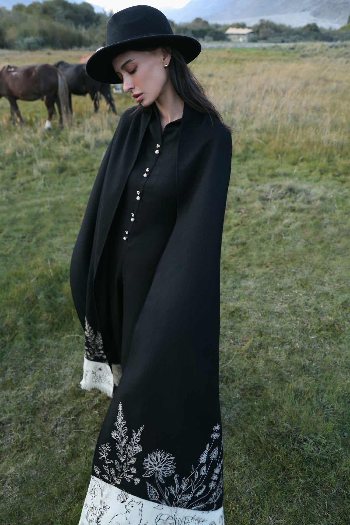 Still Night Woollen Jumpsuit (Black)