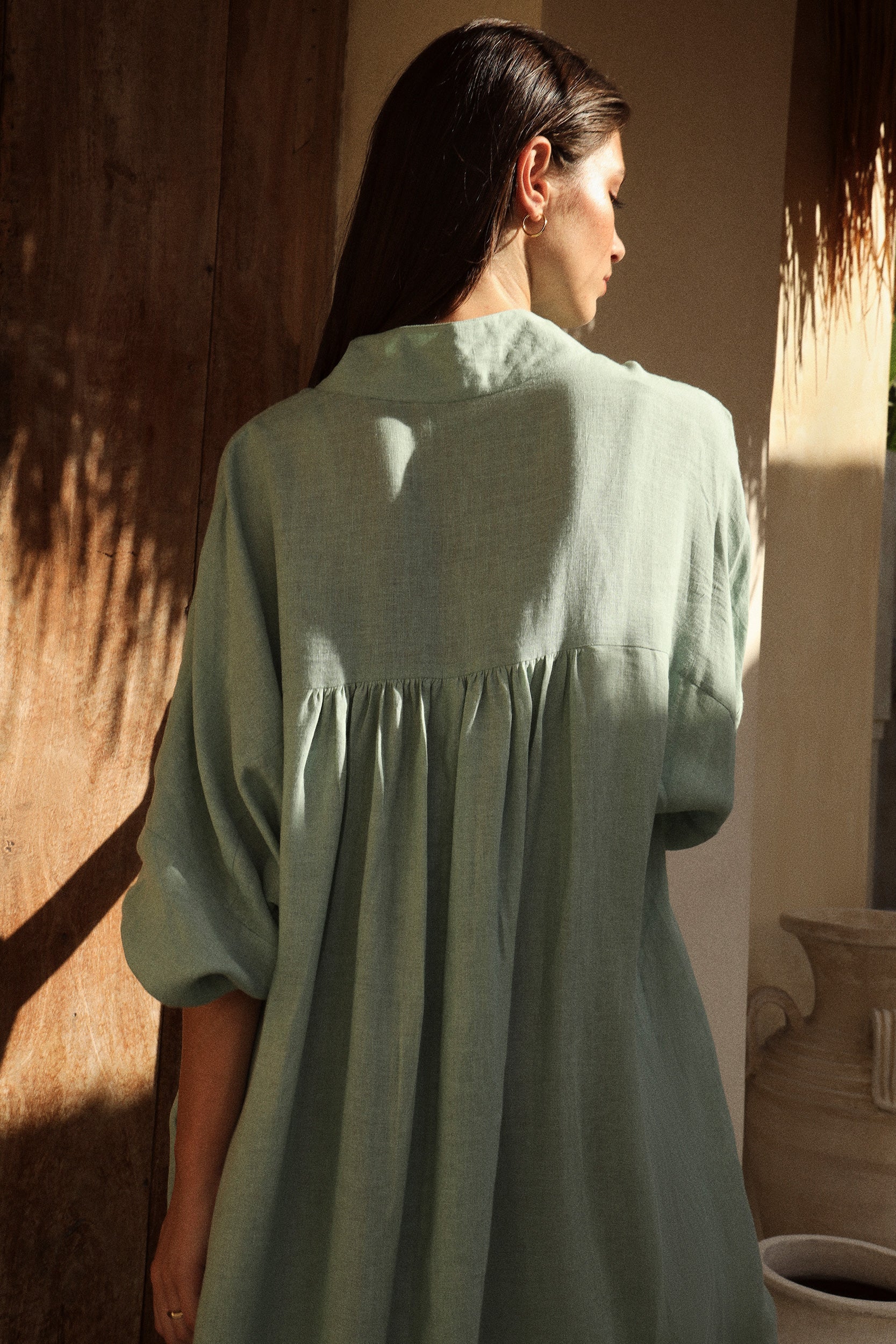 Naples Shirt Dress (Seafoam)