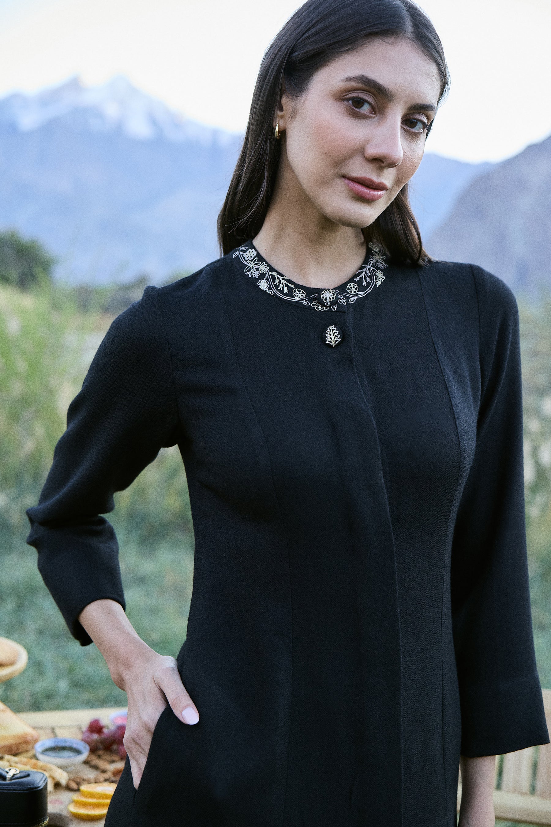 Juniper Woollen Dress (Black)