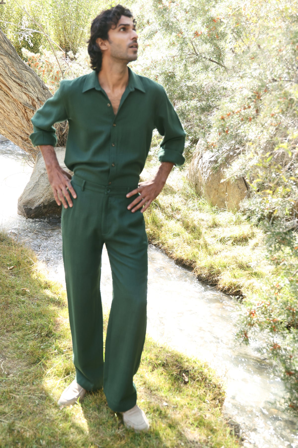 Fallow Woollen Shirt- MAN (Forest Pine)